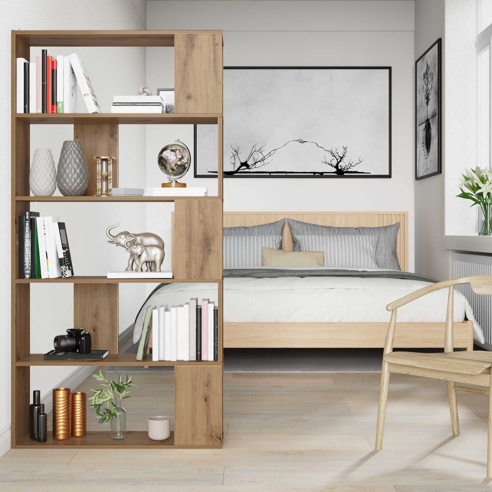 Knygų spinta Amatininkų ąžuolas 80 x 24 x 159 cm