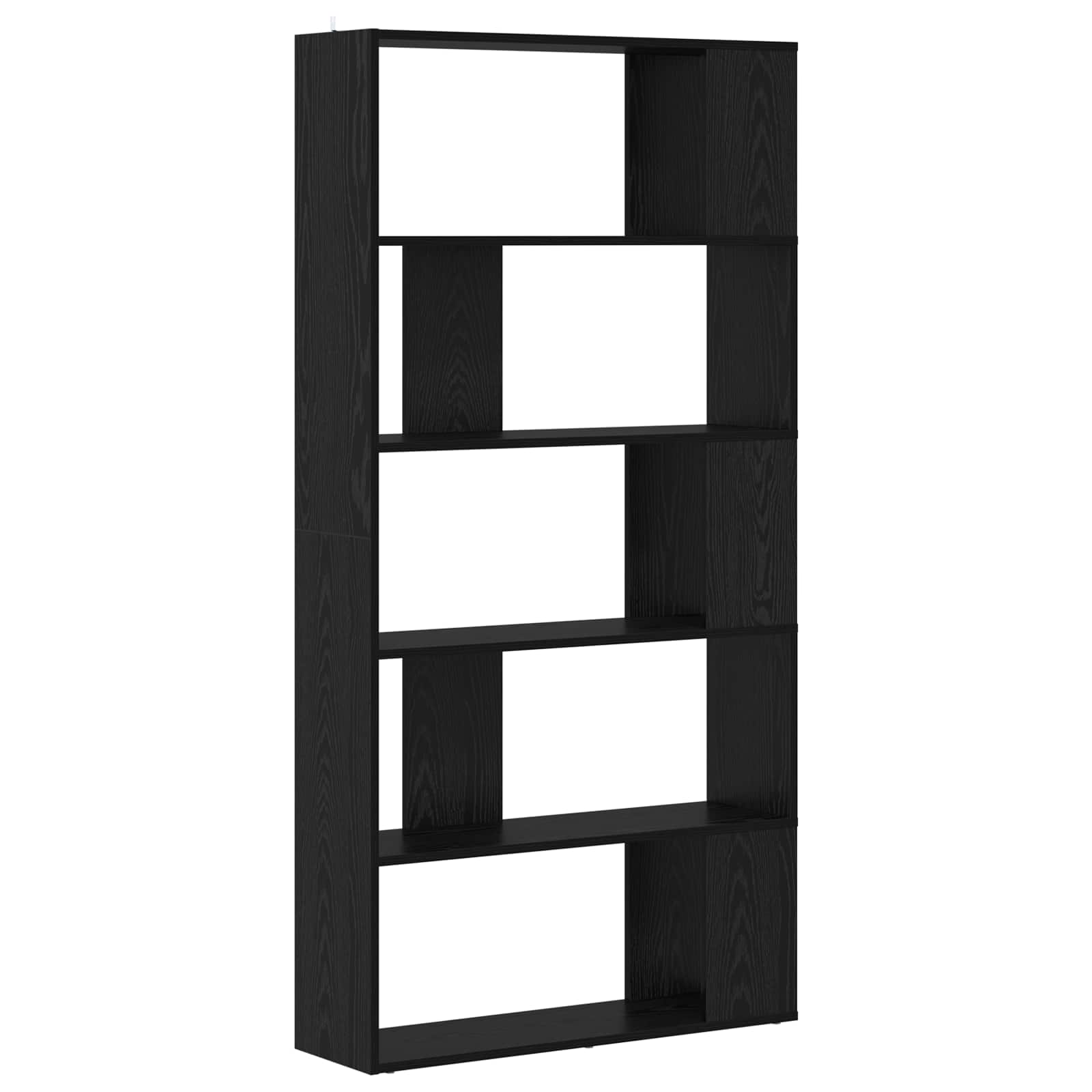 Grāmatu plaukts Melns ozols 80 x 24 x 159 cm Inženierijas koksne