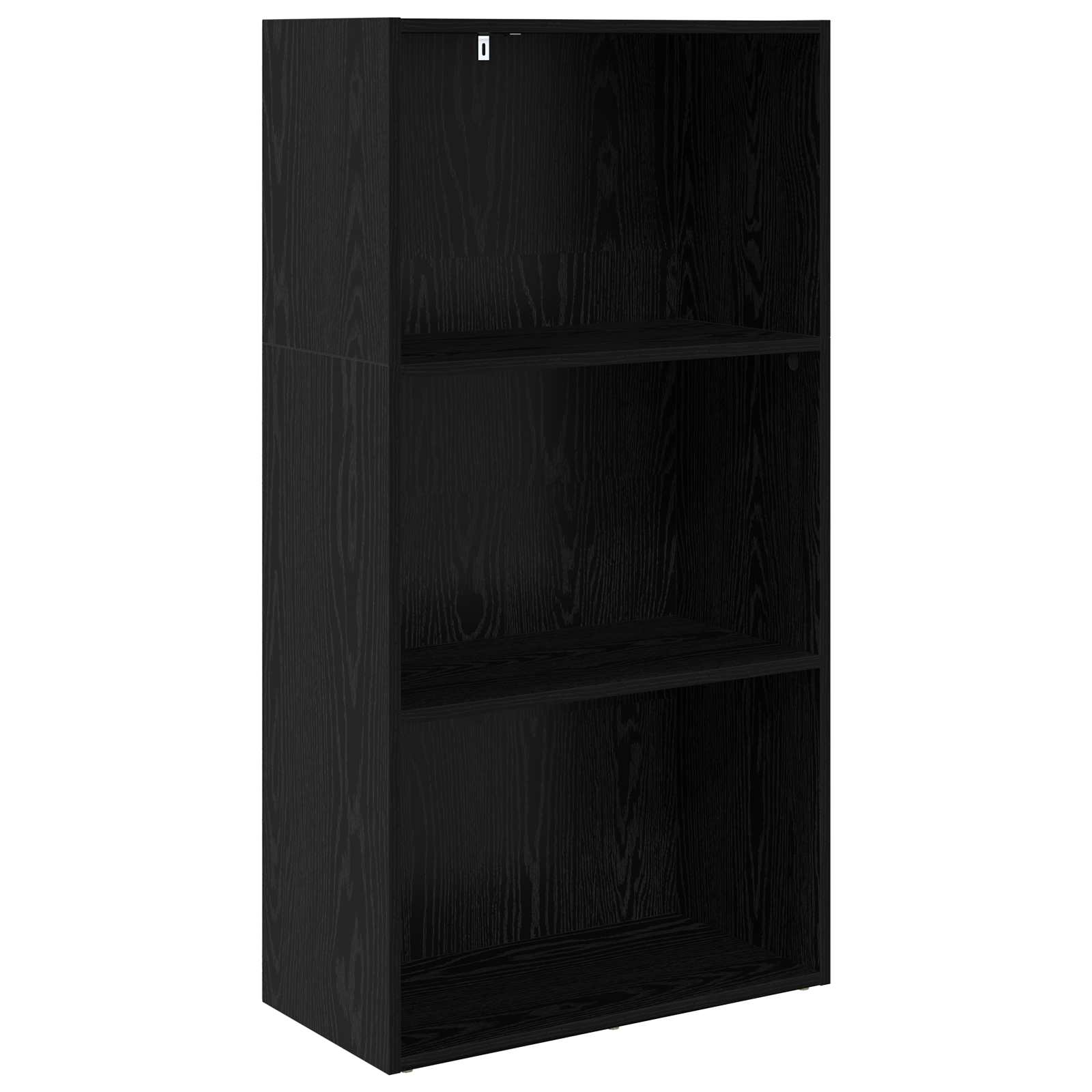 Bookcase Black Oak 60 x 30 x 76.5 cm Engineered Wood