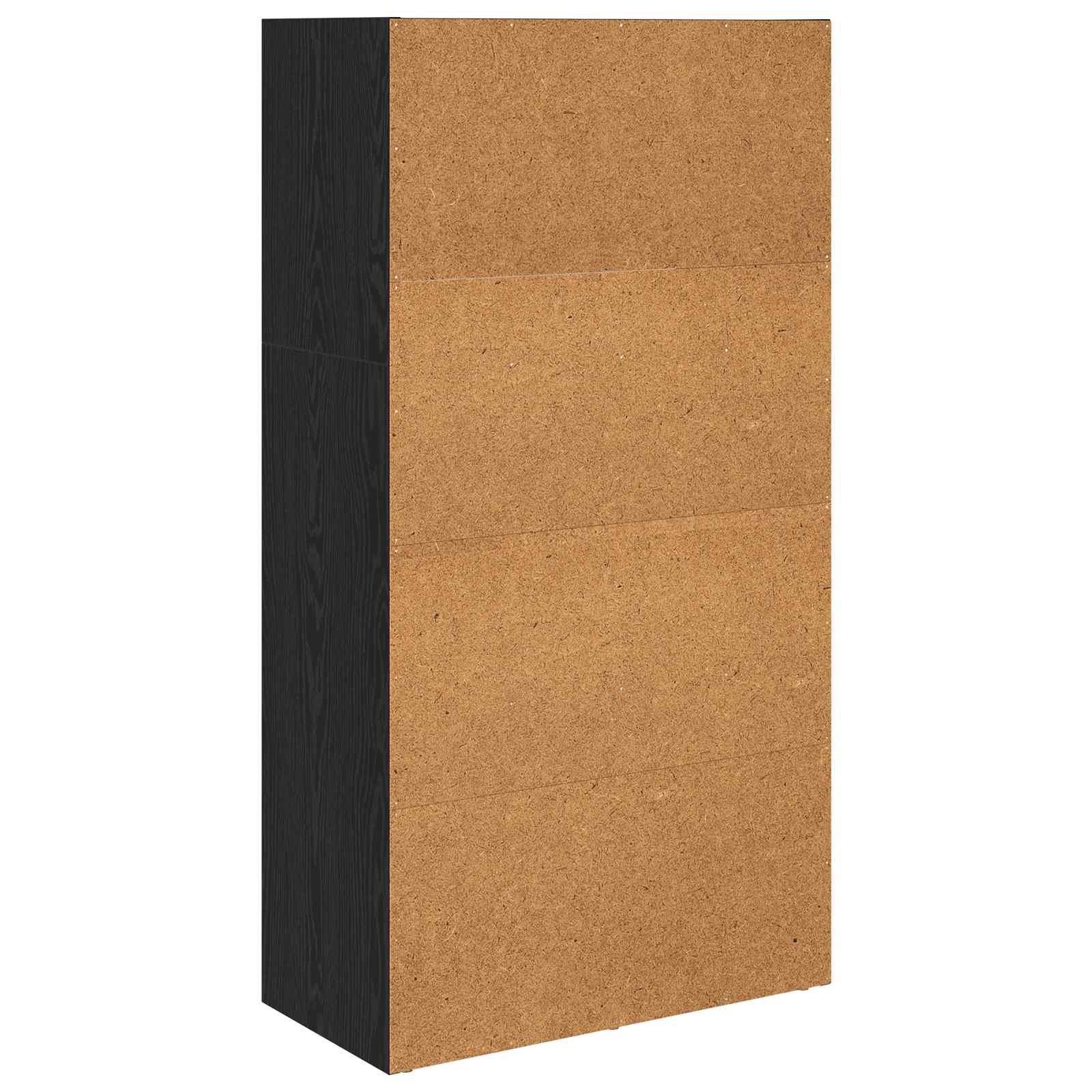 Bookcase Black Oak 60 x 30 x 76.5 cm Engineered Wood
