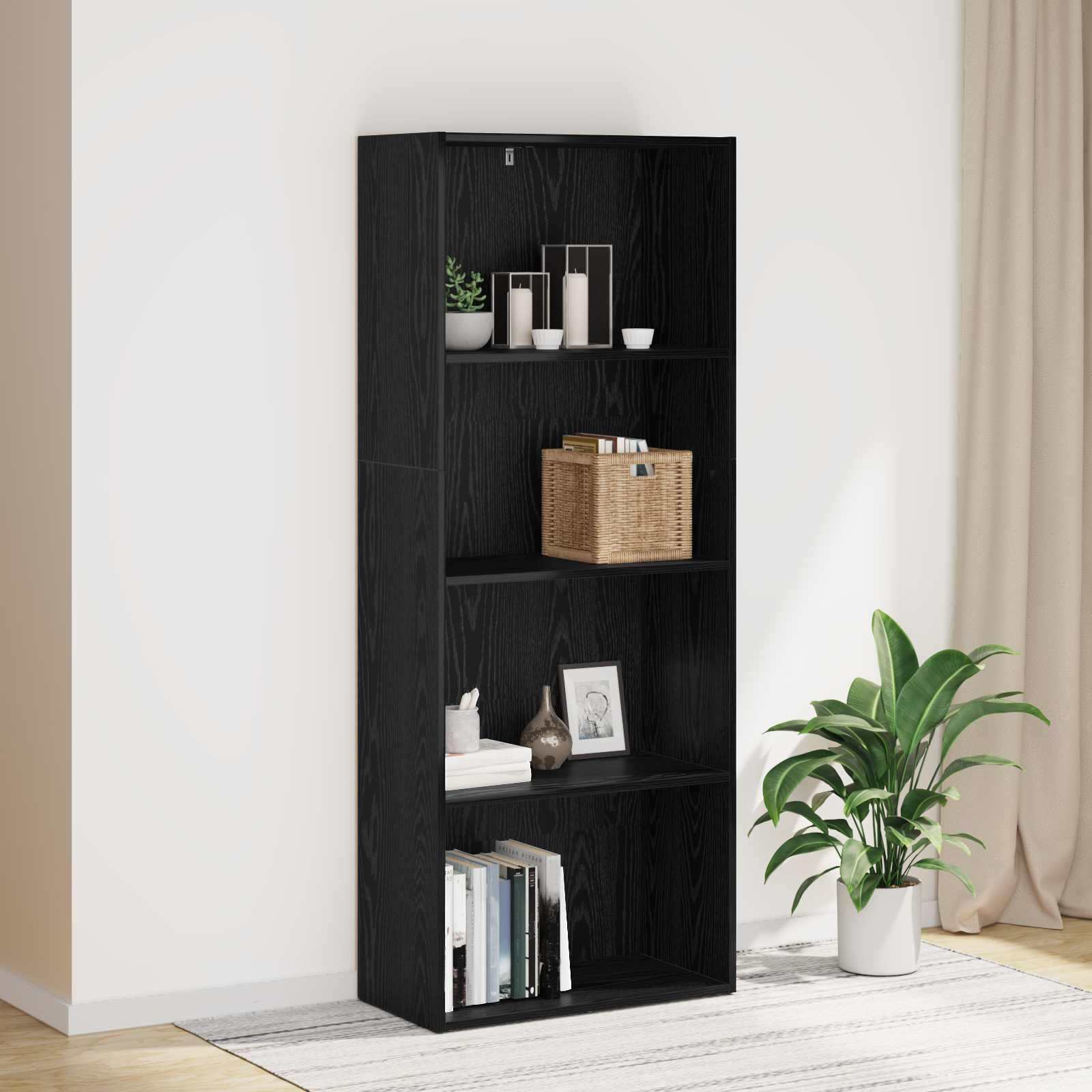 Knygų spinta Juodas ąžuolas 60 x 30 x 151,5 cm Apdirbta mediena