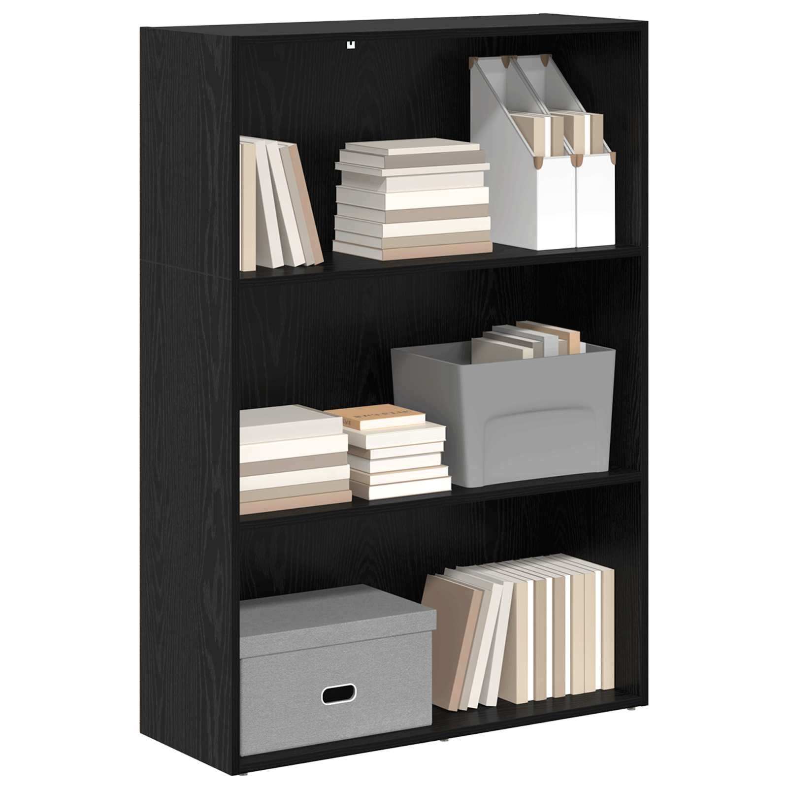 Bookcase Black Oak 60 x 30 x 76.5 cm Engineered Wood