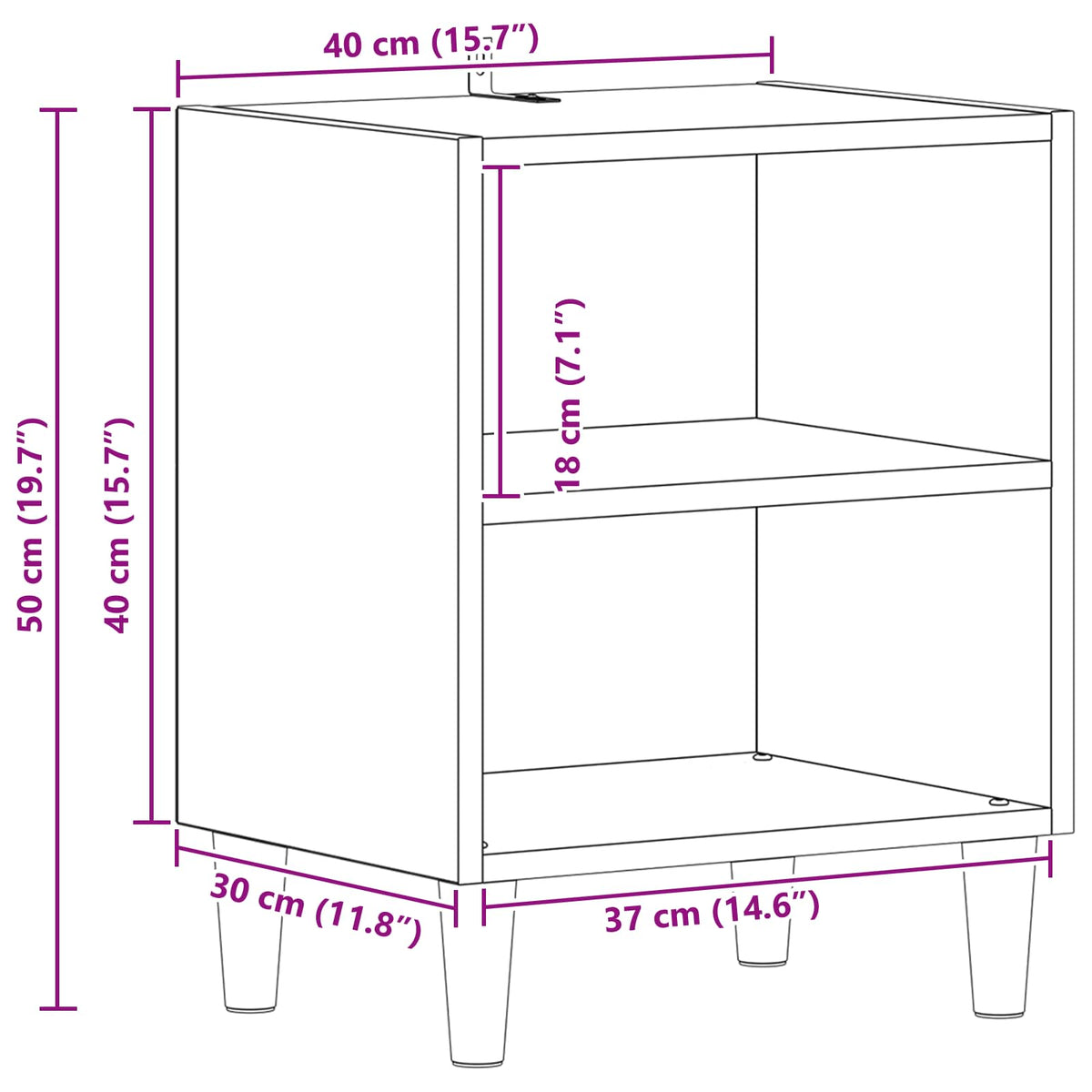 Lovos spintelė 2 pcs Juodas ąžuolas 40 x 30 x 50 cm