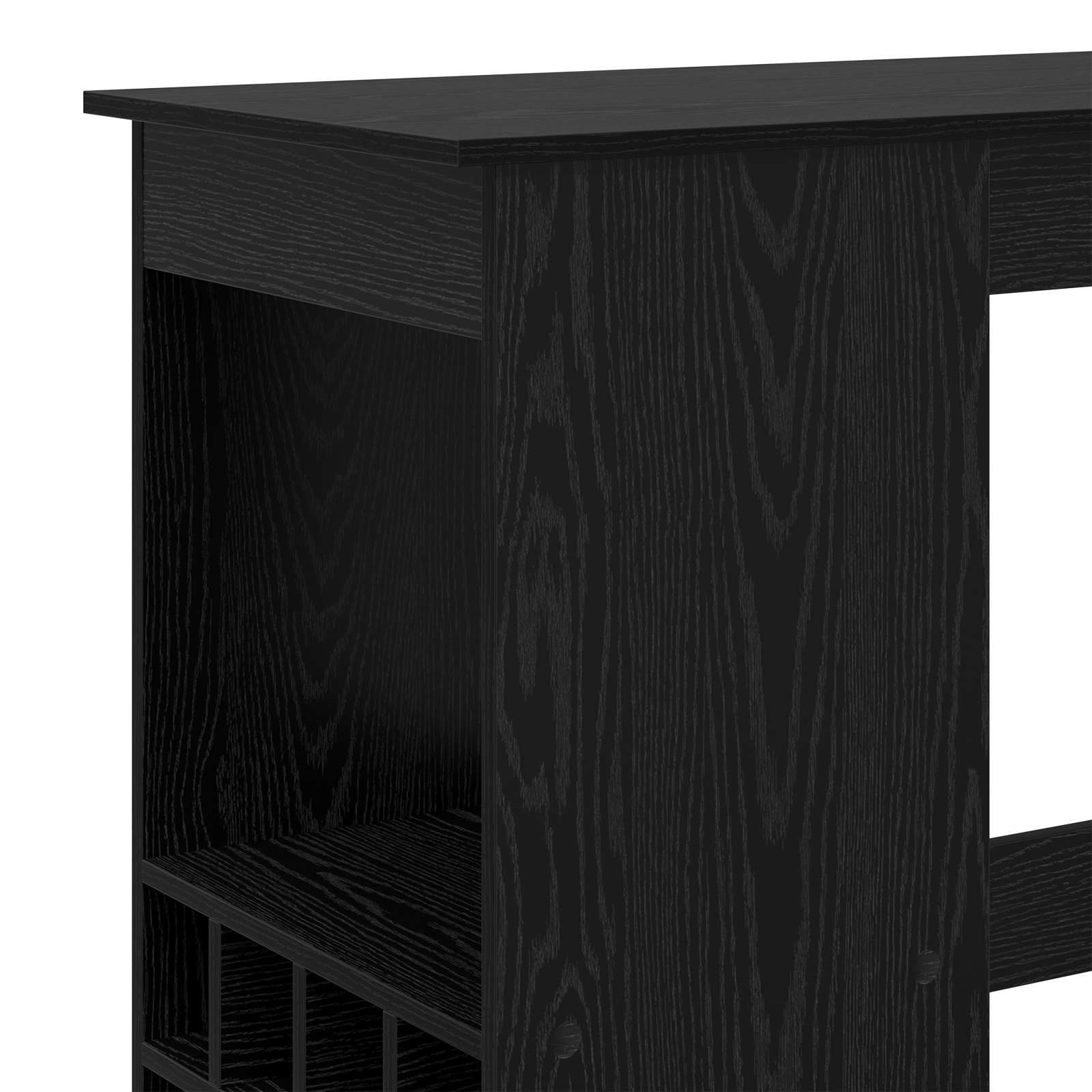 Bar Table with Shelf Black Oak 90 x 47.5 x 103.5 cm