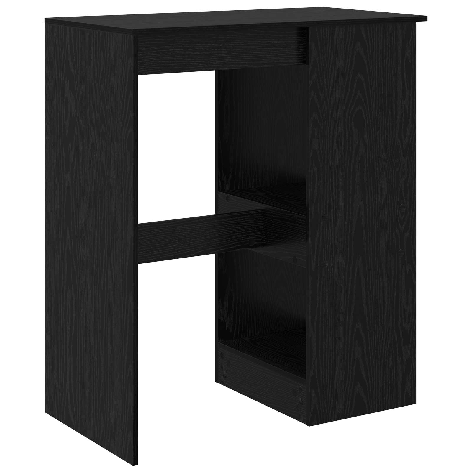 Bar Table with Shelf Black Oak 90 x 47.5 x 103.5 cm