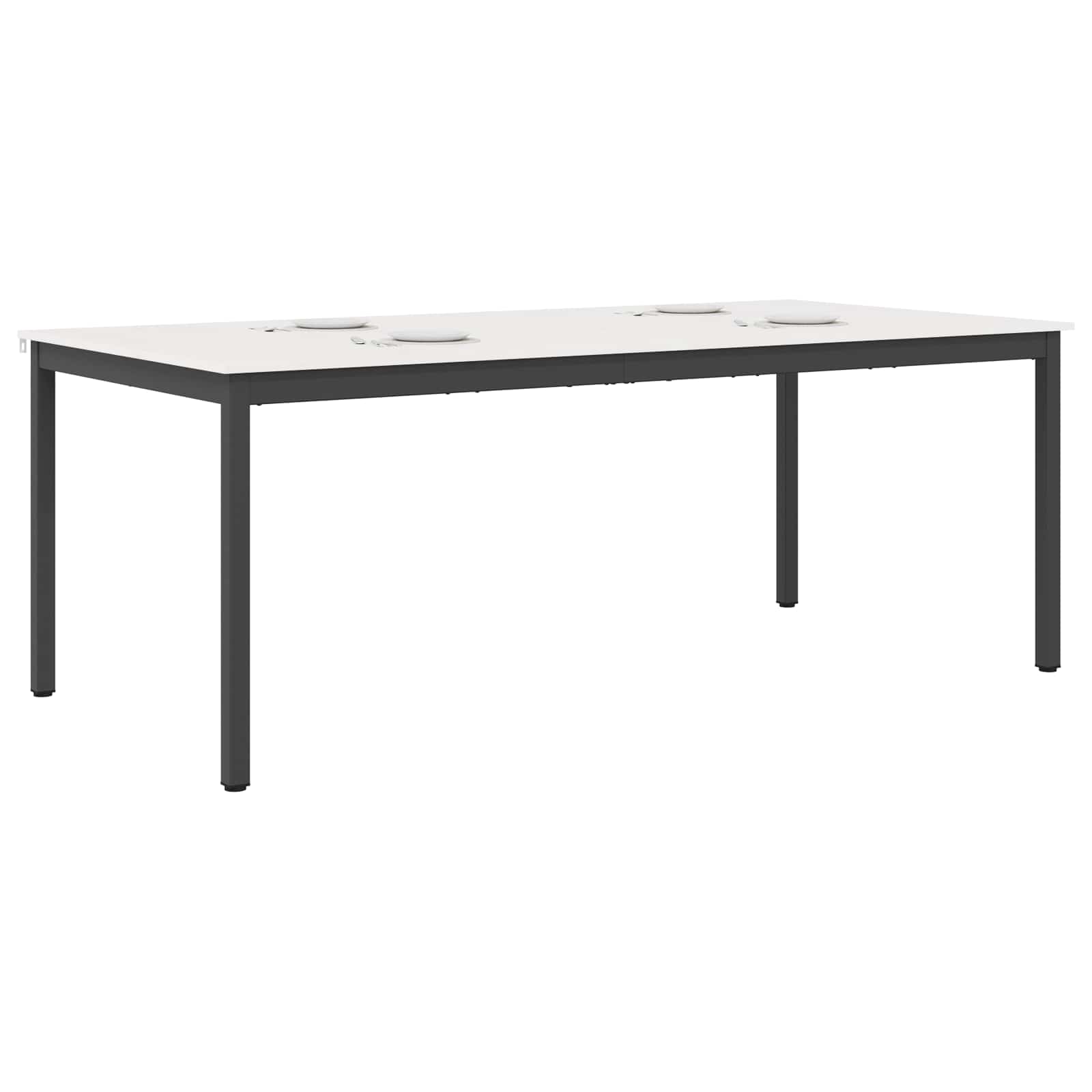 Valgomojo stalas Balta 200 x 100 x 75 cm Kietos pušies mediena