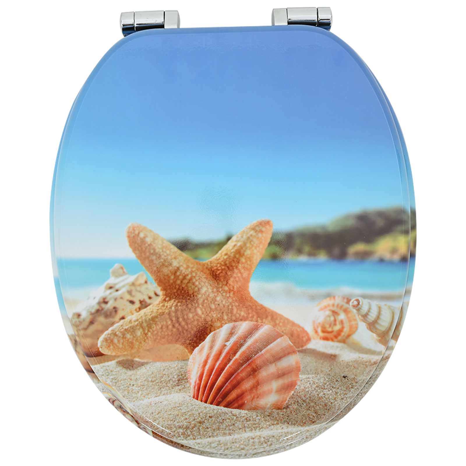 Minkštai užsidarantis tualeto dangtis 2 pcs Jūros kriauklė