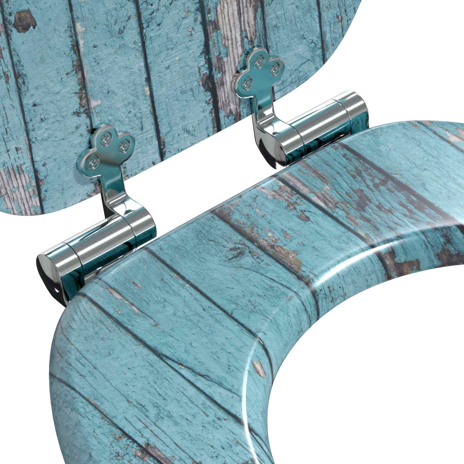 Minkštai užsidarantis tualeto dangtis 2 pcs Mėlyna 44 x 38 cm