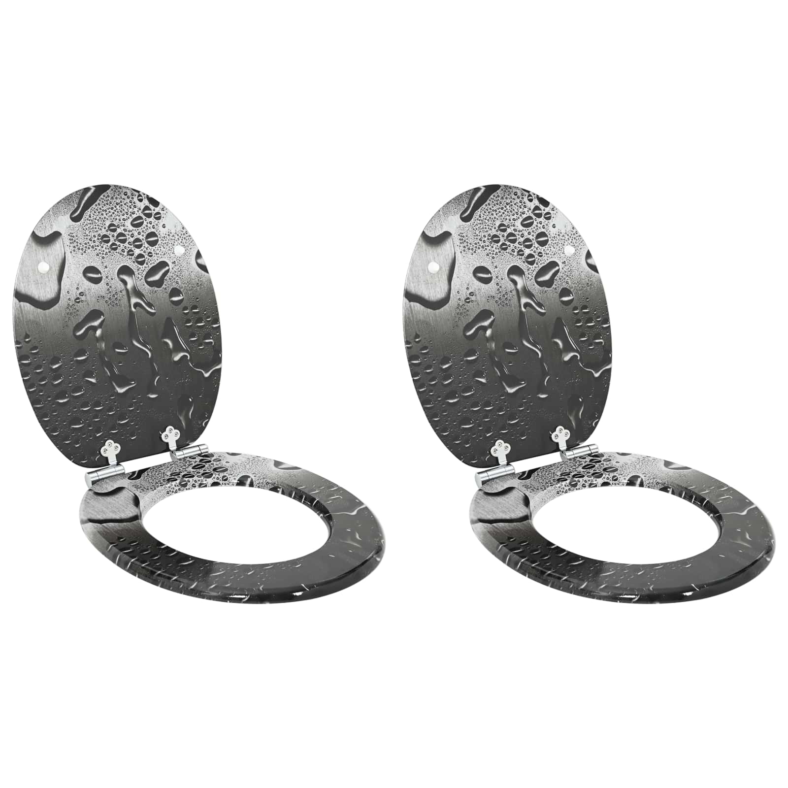 Minkštai užsidarantis tualeto dangtis 2 pcs Pilka 44 x 38 cm
