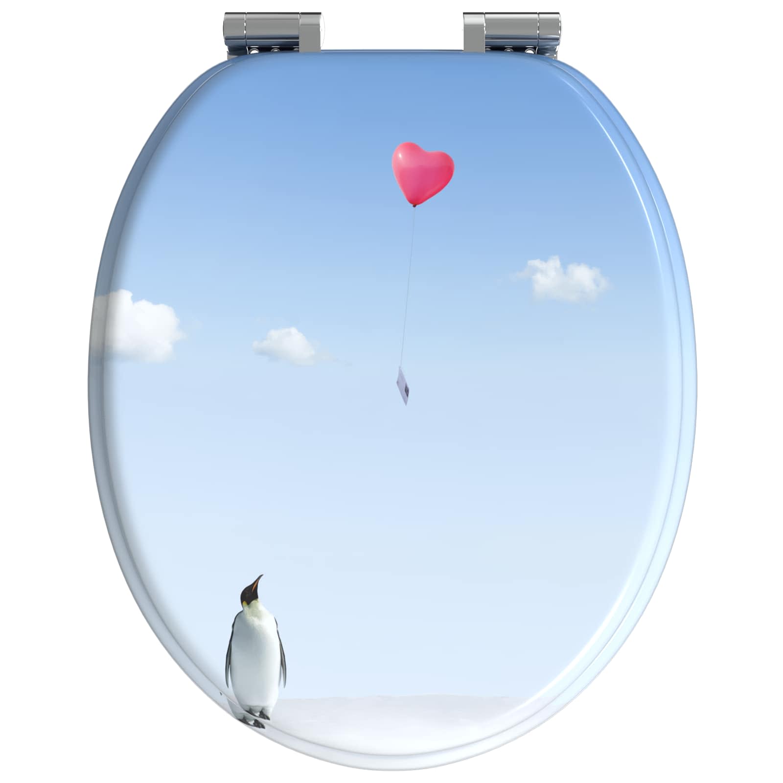 Minkštai užsidarantis tualeto dangtis 2 pcs Mėlyna 44 x 38 cm