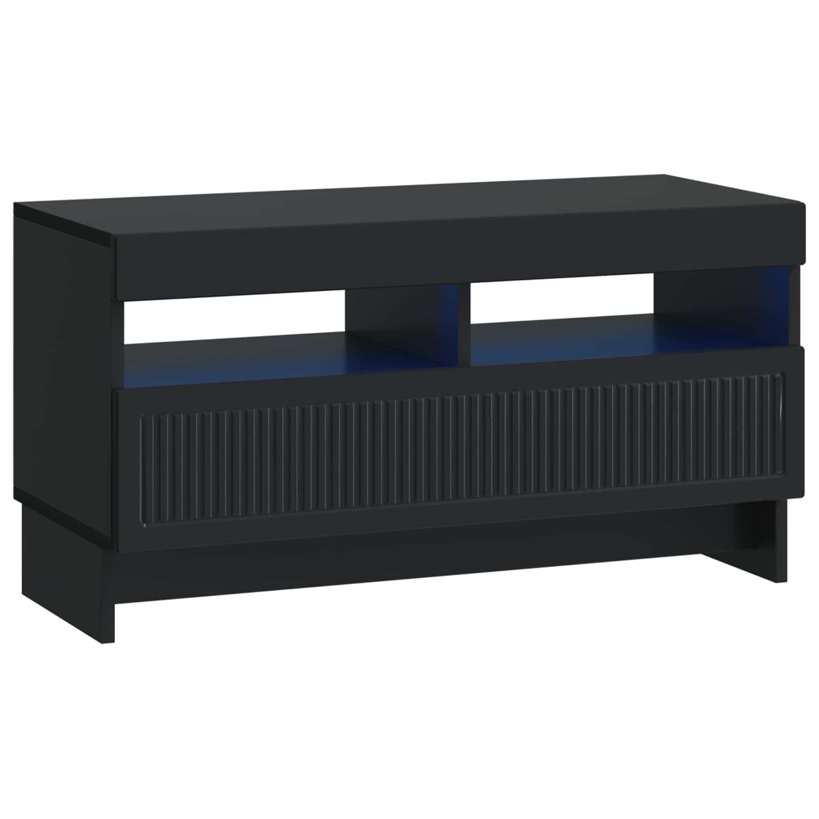 5 dalių LED televizoriaus stovas Juoda Apdirbta mediena
