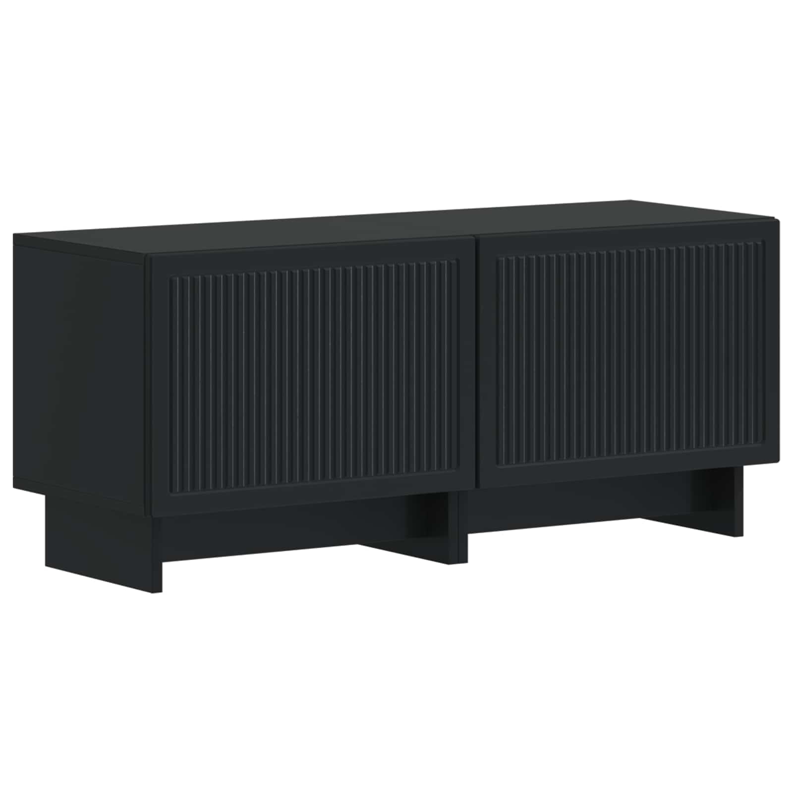 5 dalių LED televizoriaus stovas Juoda Apdirbta mediena