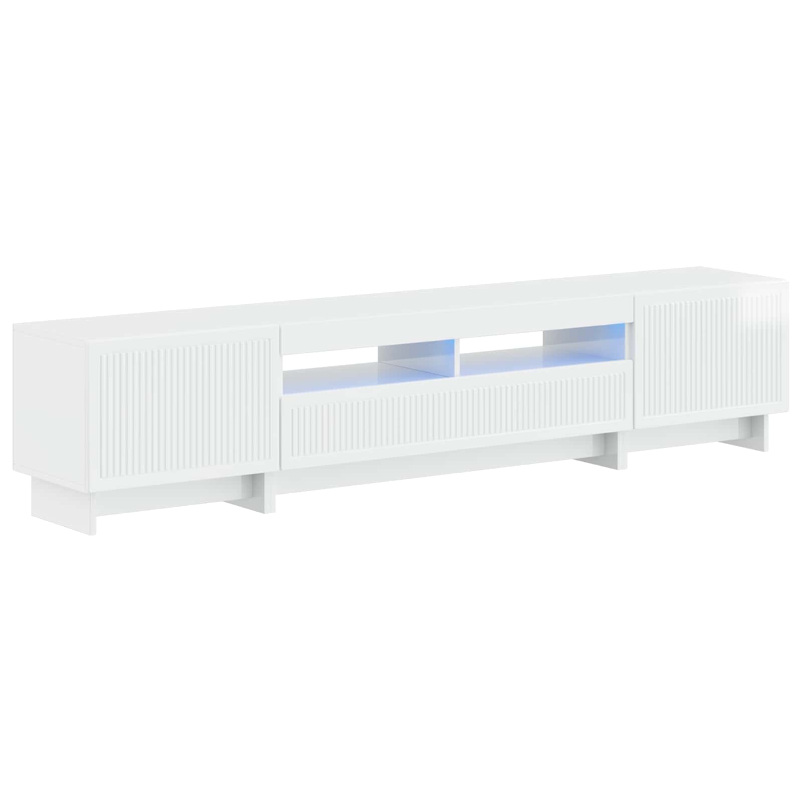 5 dalių LED televizoriaus stovas Itin blizgi balta