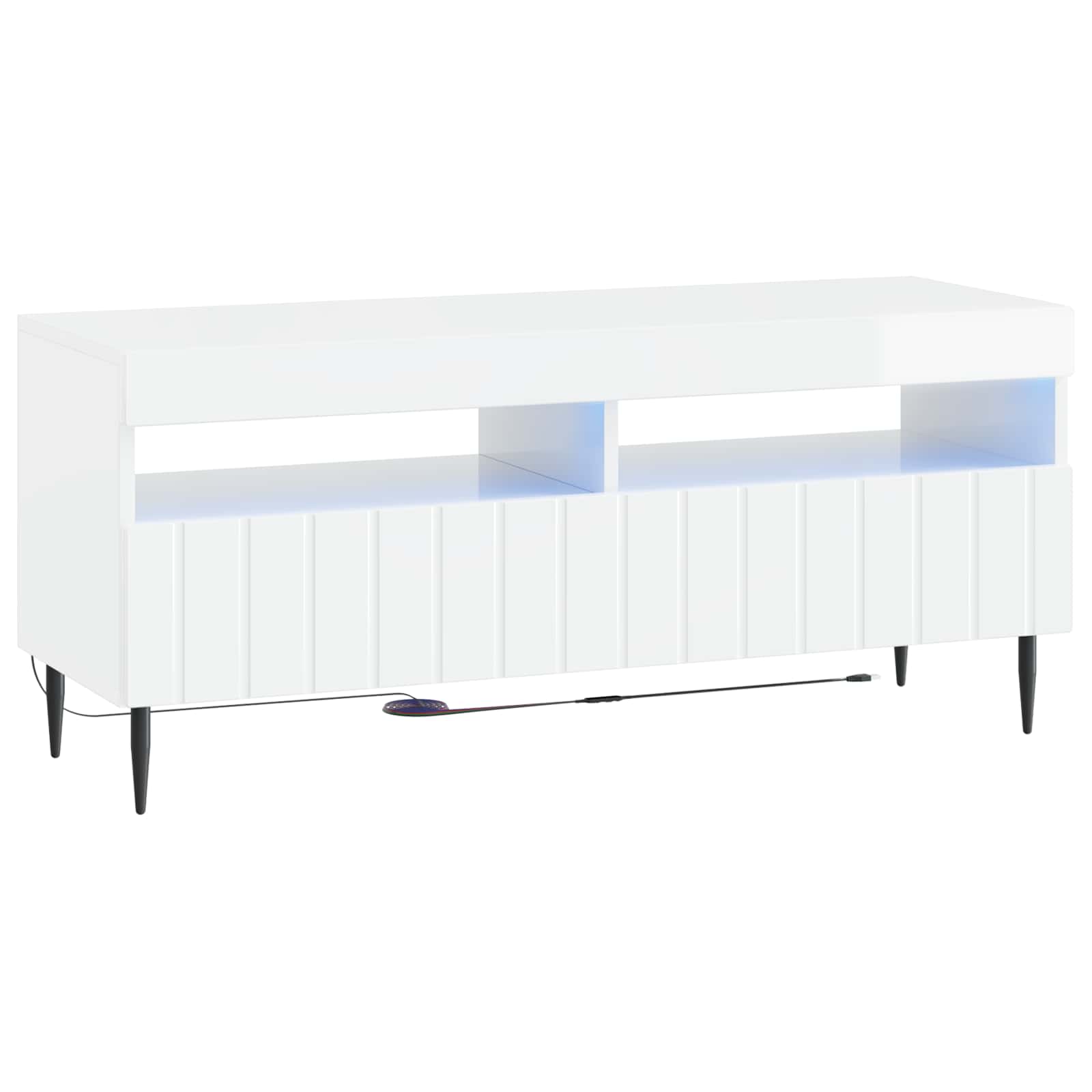 5 dalių LED televizoriaus stovas Itin blizgi balta