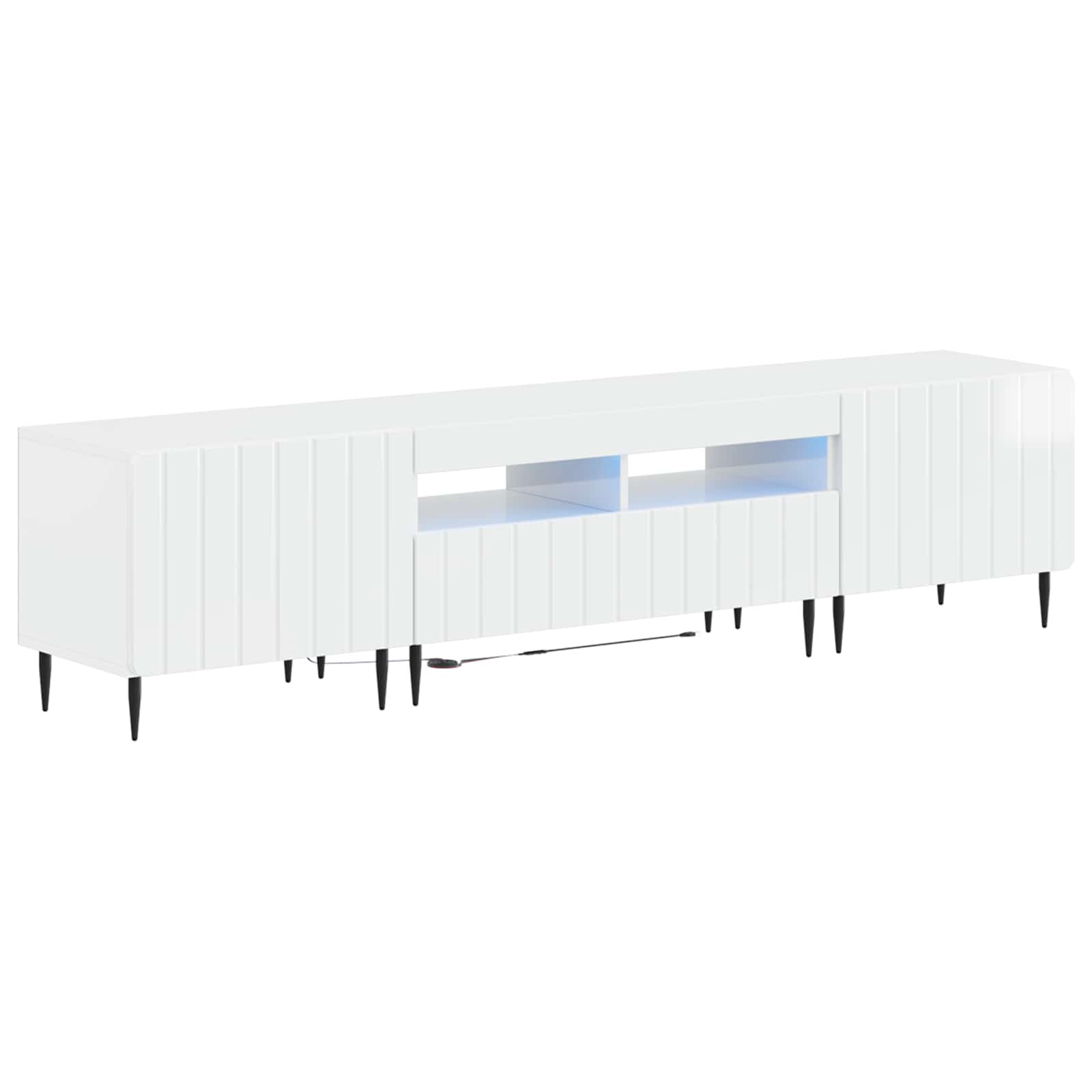 5 dalių LED televizoriaus stovas Itin blizgi balta