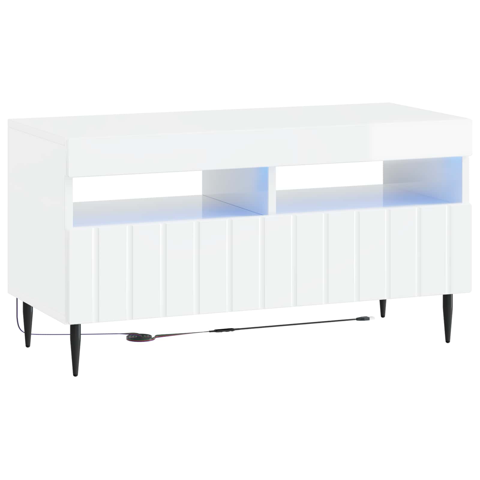 5 dalių LED televizoriaus stovas Itin blizgi balta