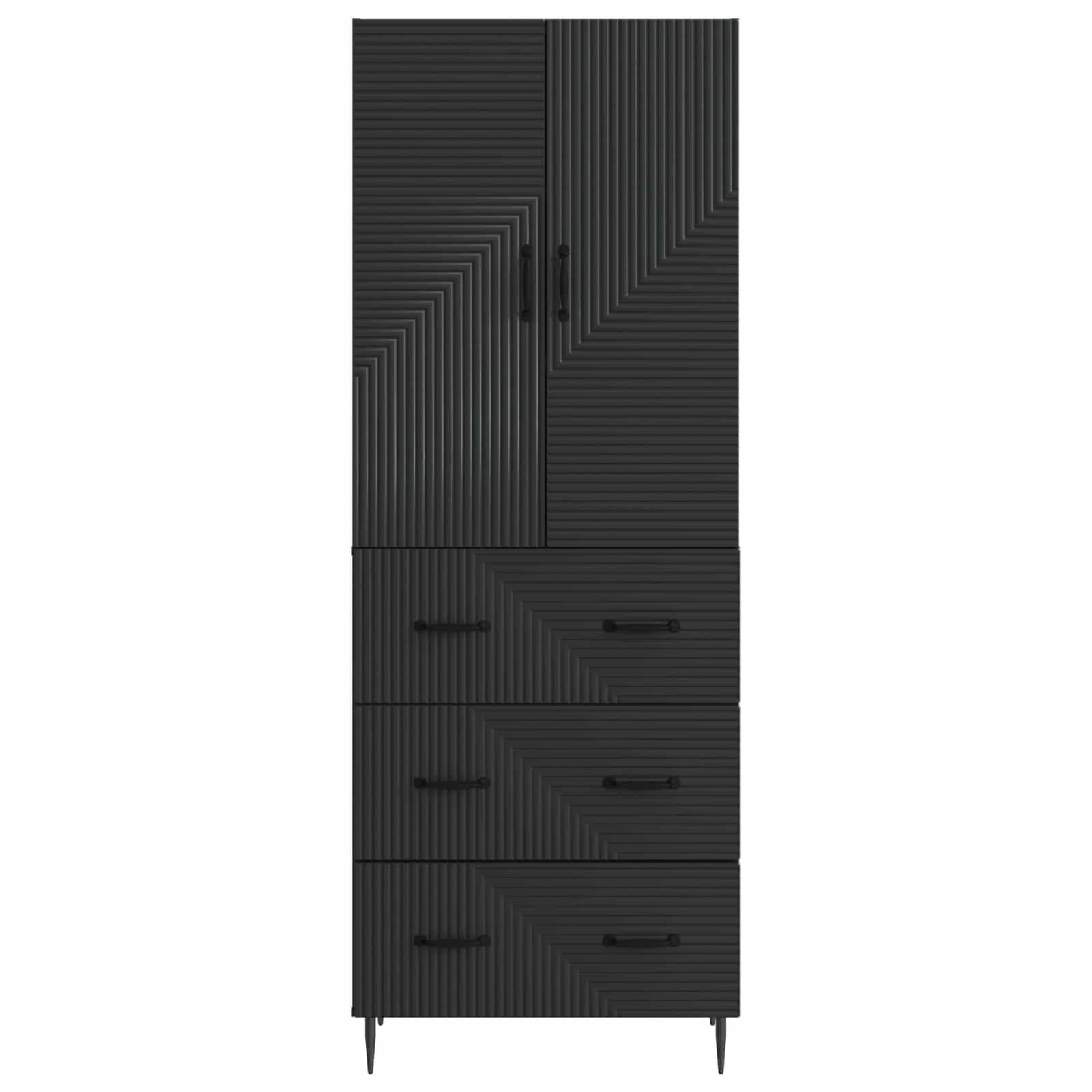 Spintelė 2 pcs Juoda 66 x 34,5 x 90 cm Apdirbta mediena
