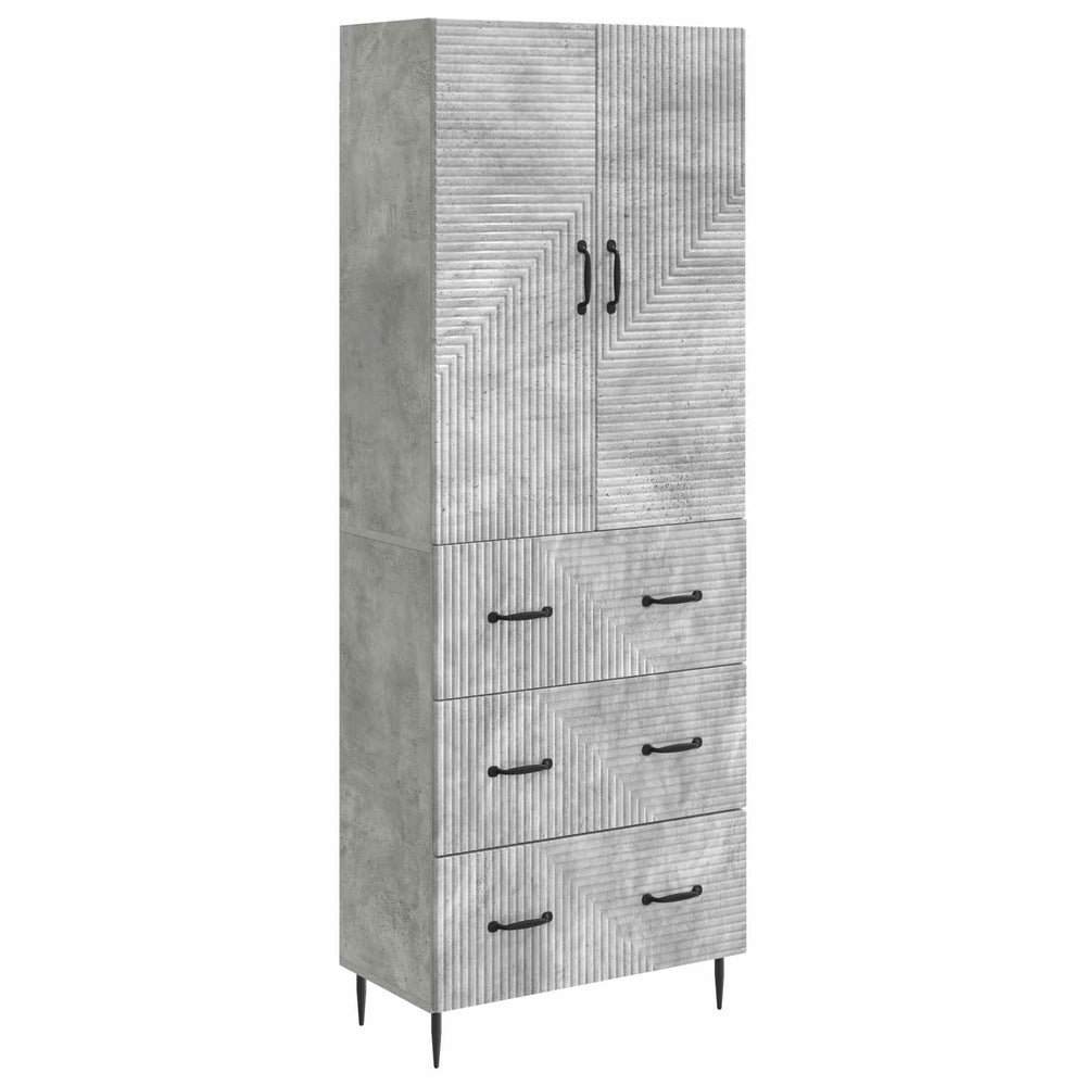 Spintelė 2 pcs Betono pilka 66 x 34,5 x 90 cm Apdirbta mediena