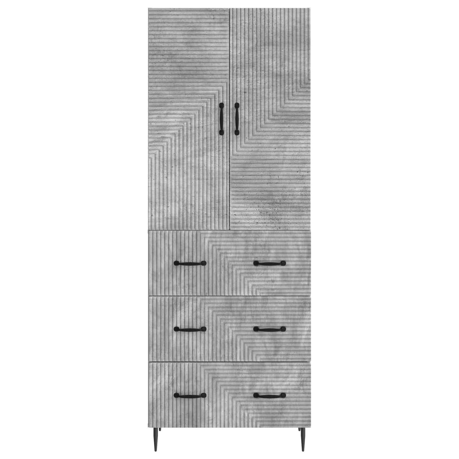 Spintelė 2 pcs Betono pilka 66 x 34,5 x 90 cm Apdirbta mediena