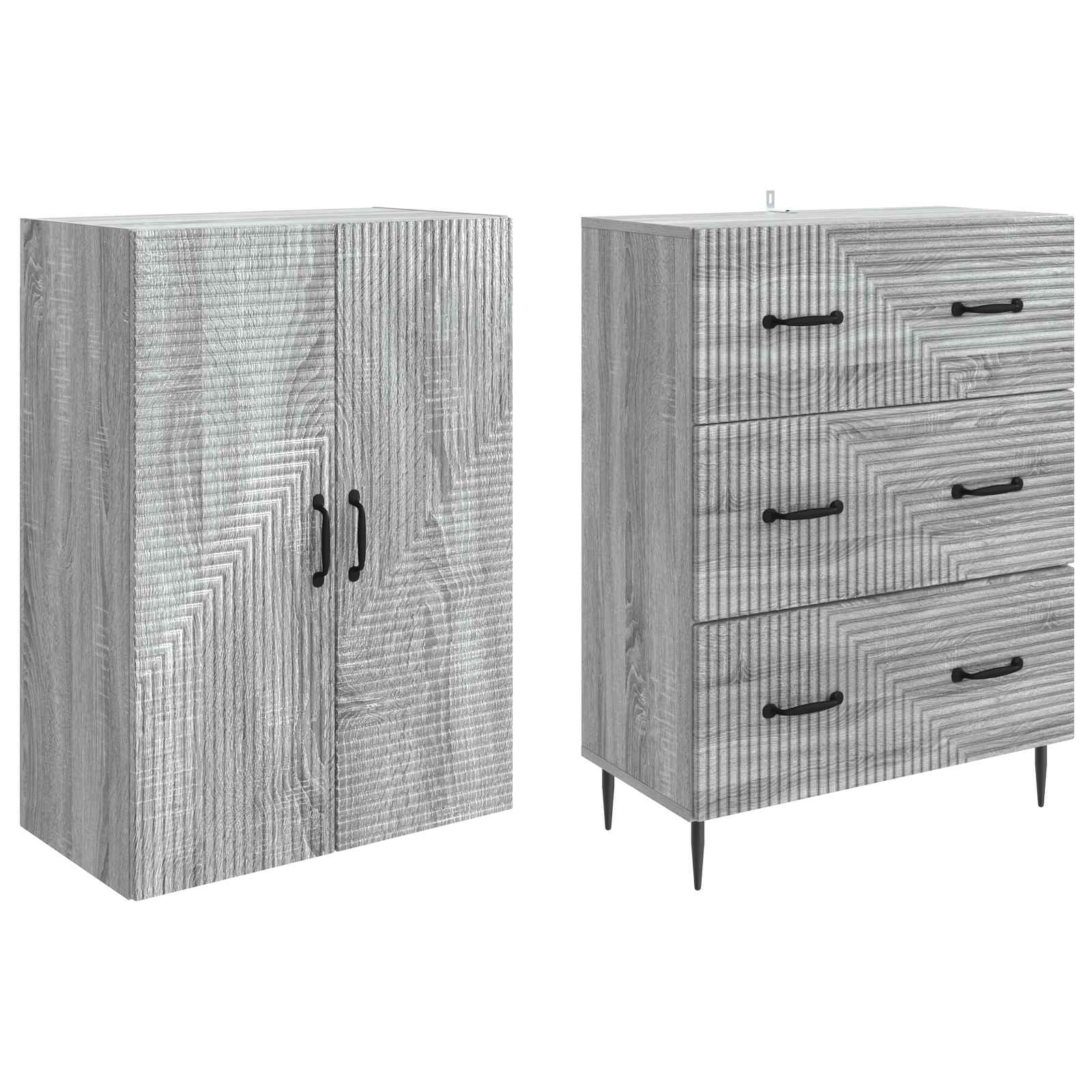 Spintelė 2 pcs Pilka Sonoma 66 x 34,5 x 90 cm Apdirbta mediena