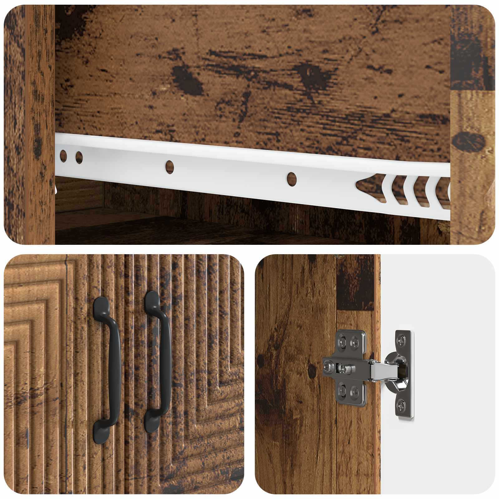 Spintelė 2 pcs Sendintos medienos 66 x 34,5 x 90 cm