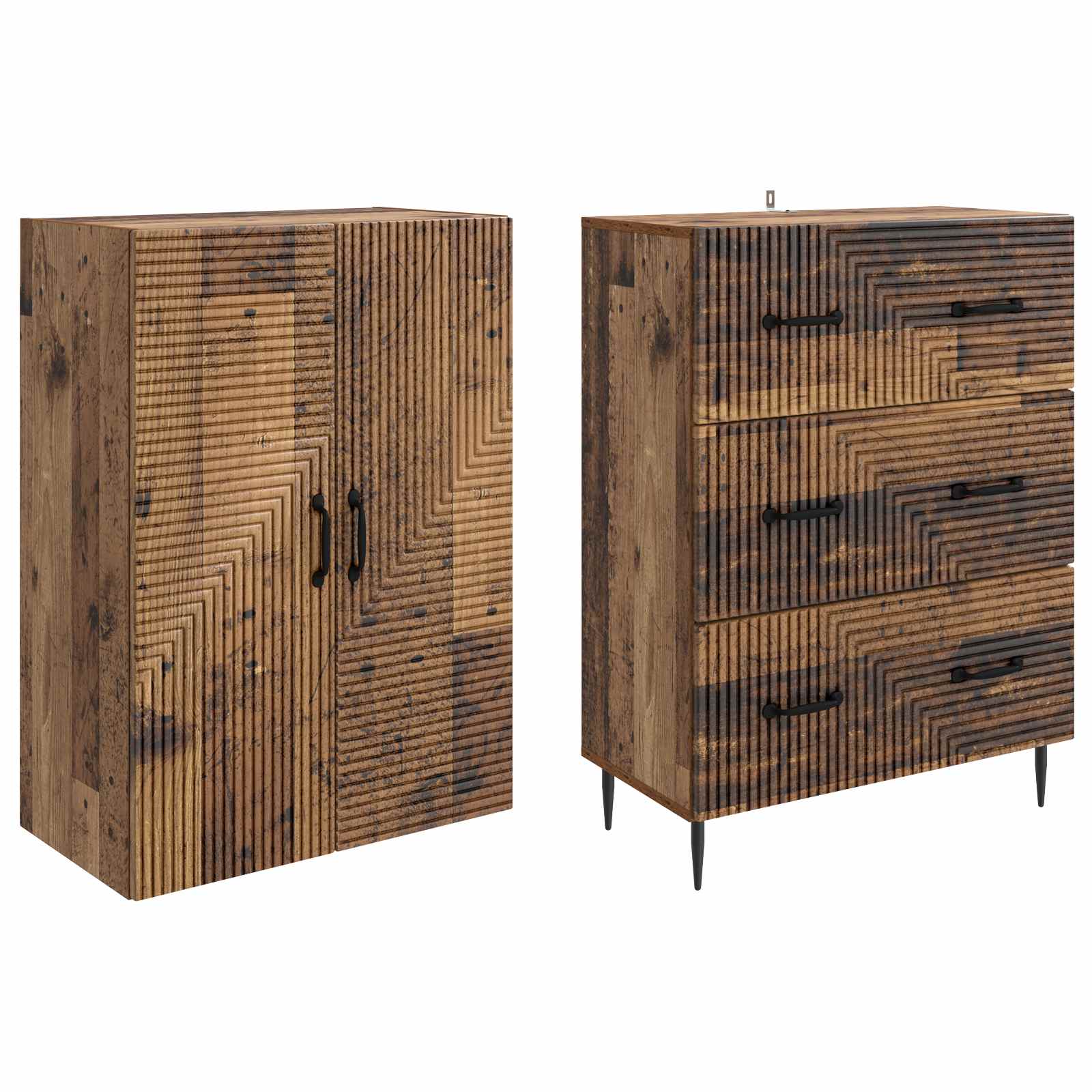 Spintelė 2 pcs Sendintos medienos 66 x 34,5 x 90 cm