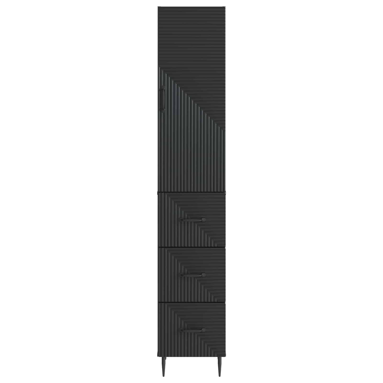 Spintelė 2 pcs Juoda 33 x 34,5 x 90 cm Apdirbta mediena