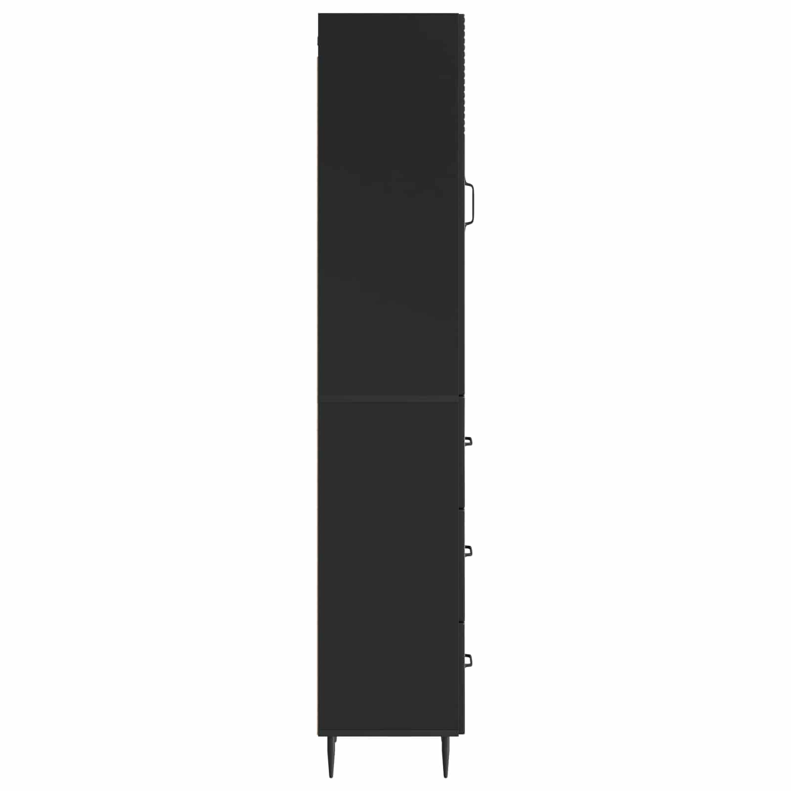 Spintelė 2 pcs Juoda 33 x 34,5 x 90 cm Apdirbta mediena