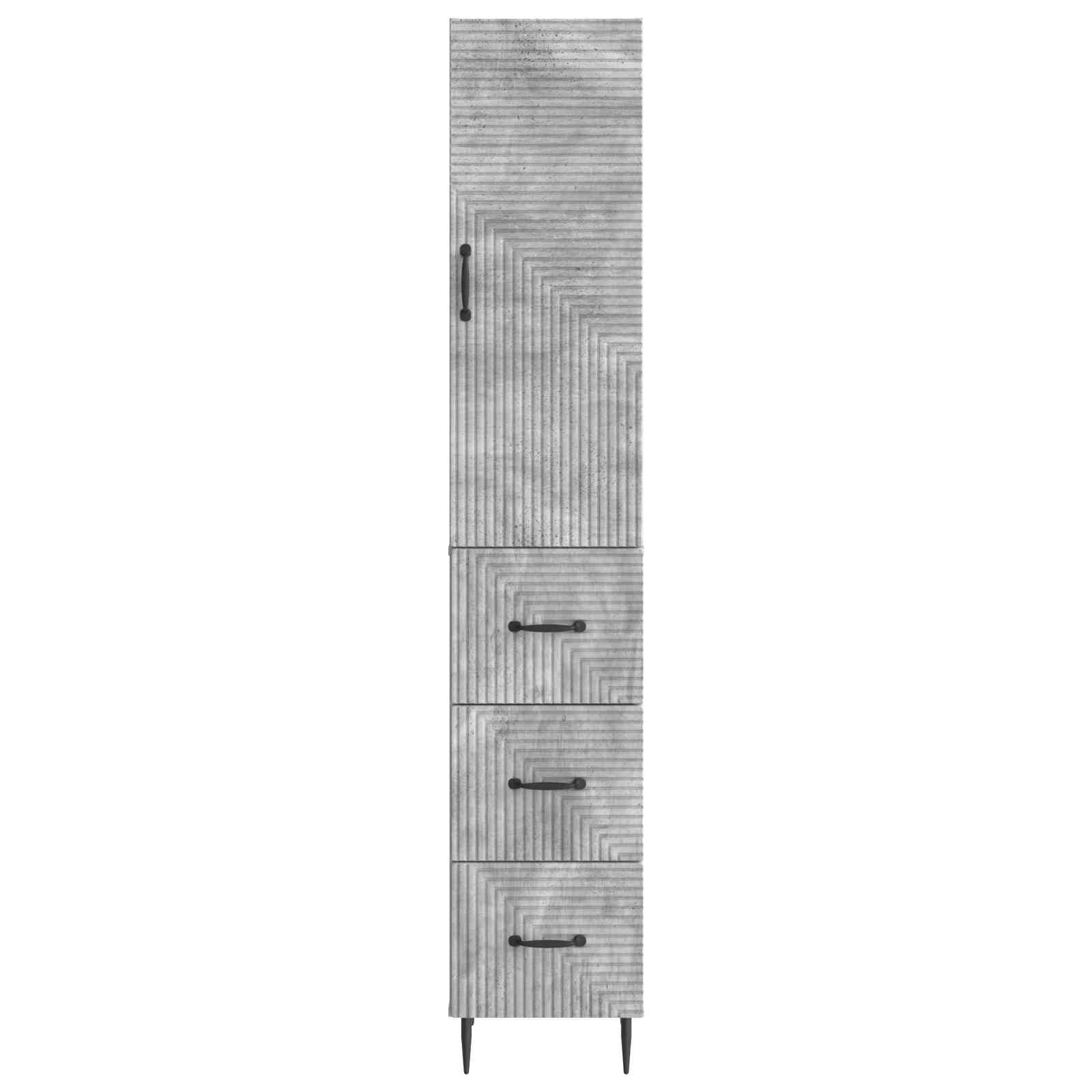 Spintelė 2 pcs Betono pilka 33 x 34,5 x 90 cm Apdirbta mediena