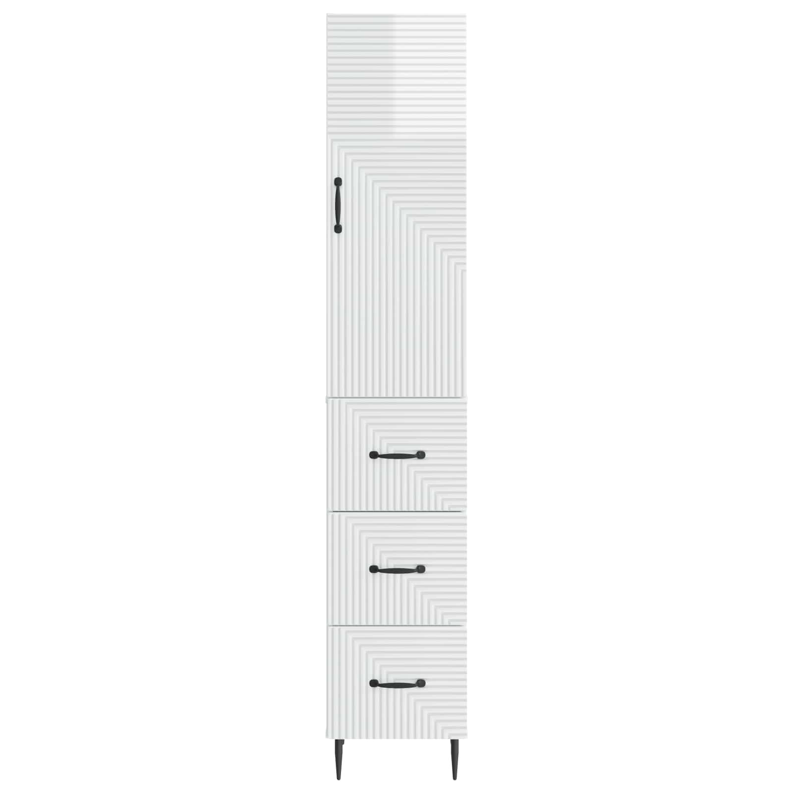 Spintelė 2 pcs Itin blizgi balta 33 x 34,5 x 90 cm
