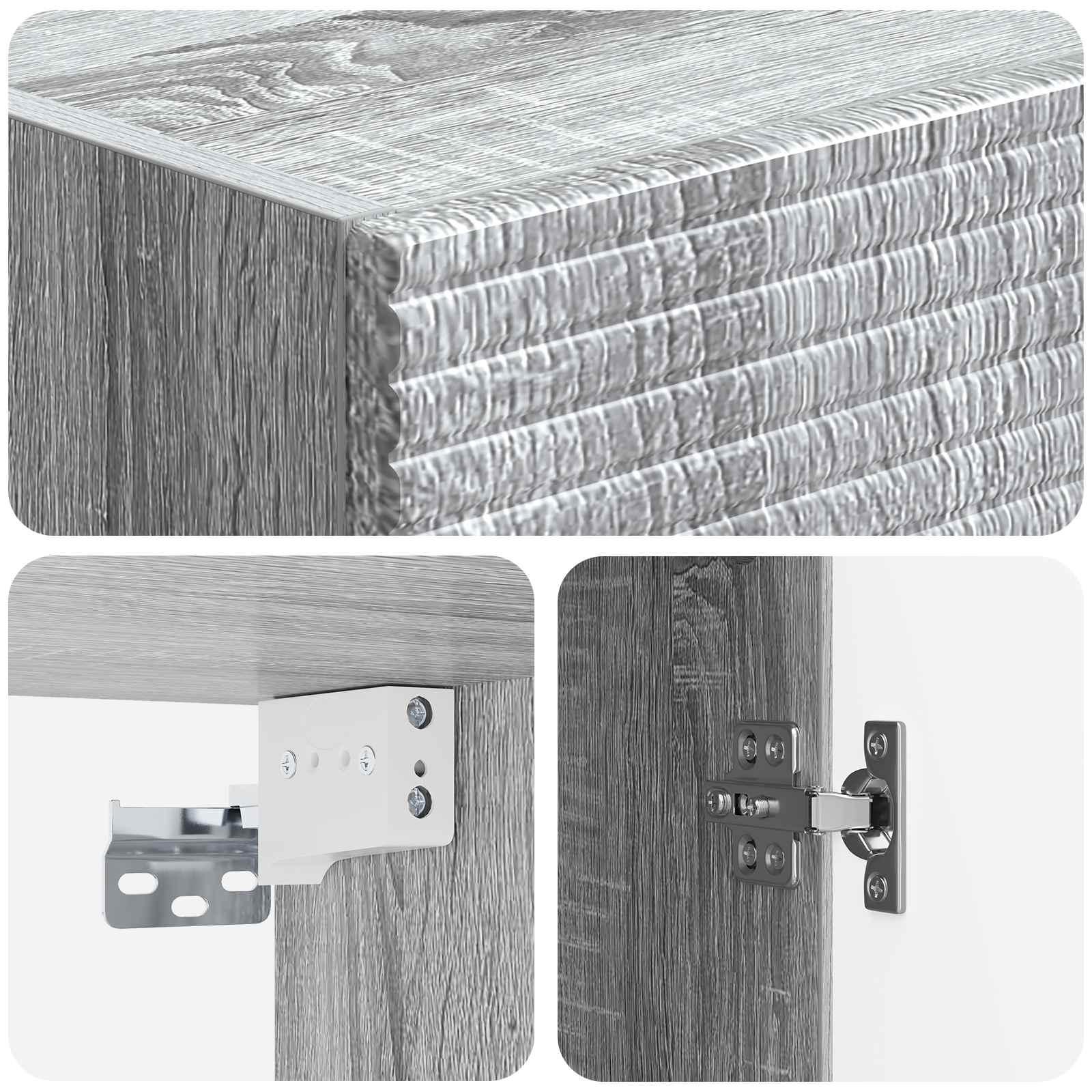 Spintelė 2 pcs Pilka Sonoma 33 x 34,5 x 90 cm Apdirbta mediena