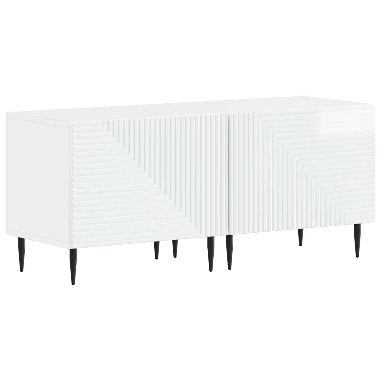 3 dalių LED televizoriaus spintelė Itin blizgi balta
