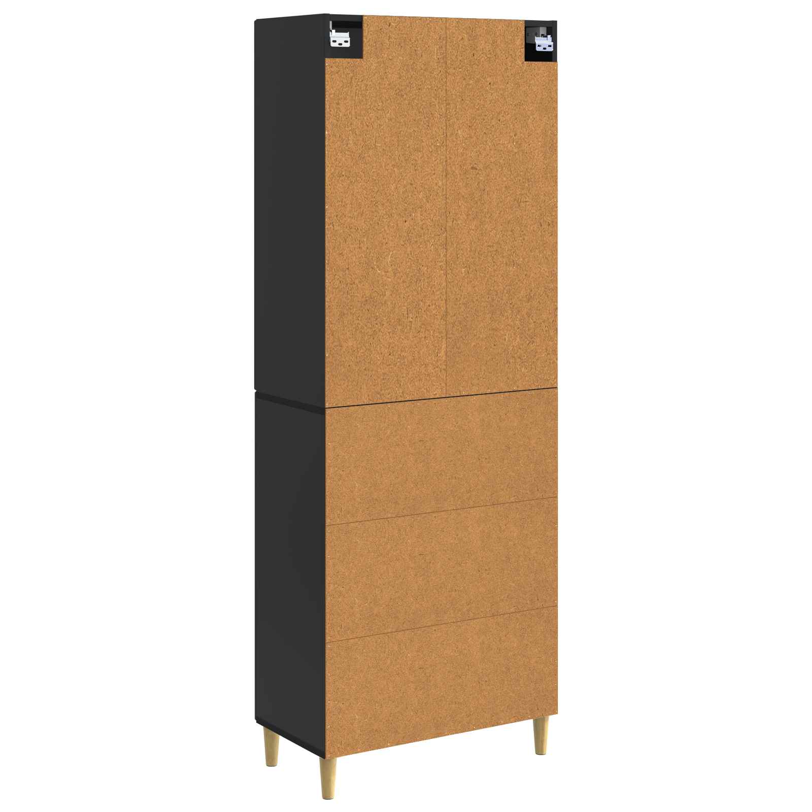 Spintelė 2 pcs Juoda 66 x 34,5 x 90 cm Apdirbta mediena