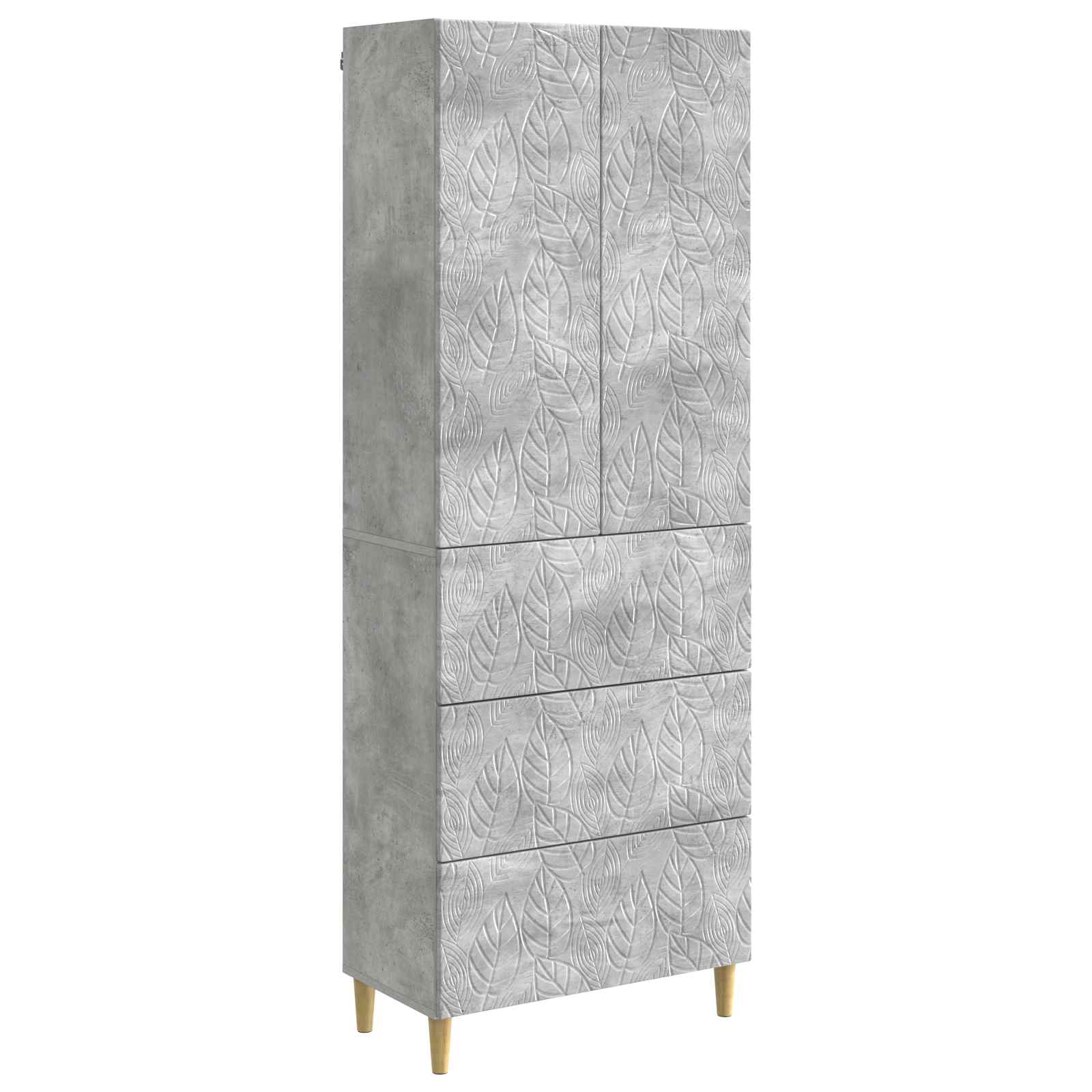 Spintelė 2 pcs Betono pilka 66 x 34,5 x 90 cm Apdirbta mediena