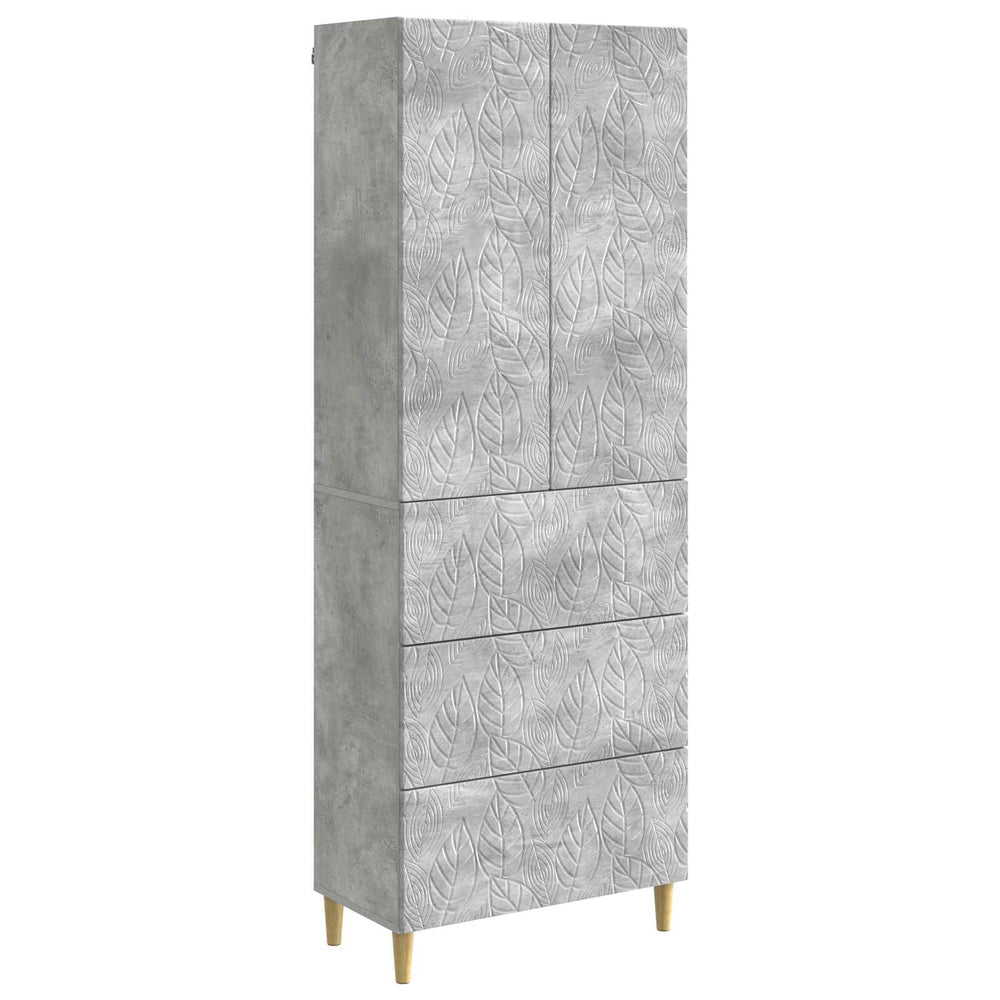 Spintelė 2 pcs Betono pilka 66 x 34,5 x 90 cm Apdirbta mediena