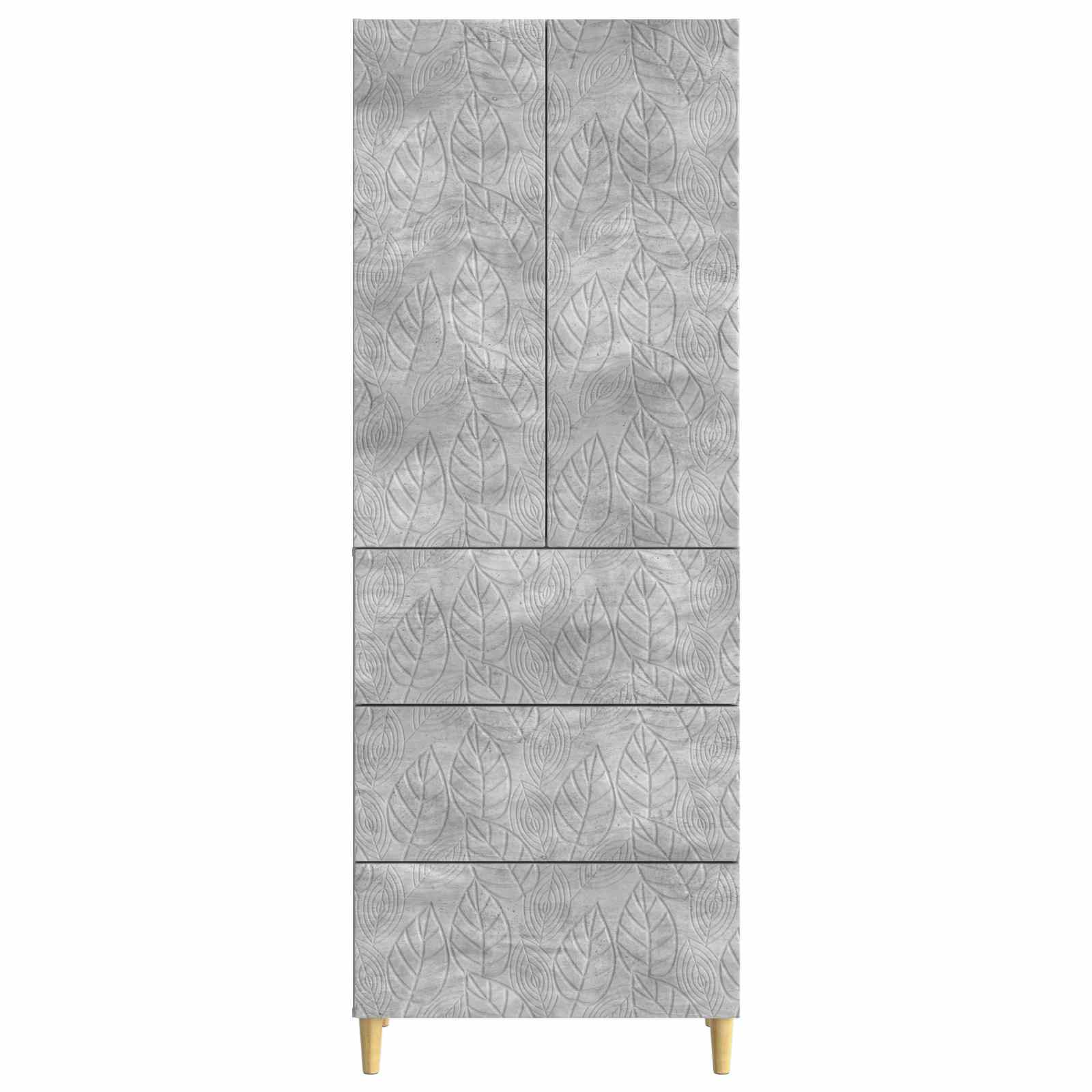 Spintelė 2 pcs Betono pilka 66 x 34,5 x 90 cm Apdirbta mediena