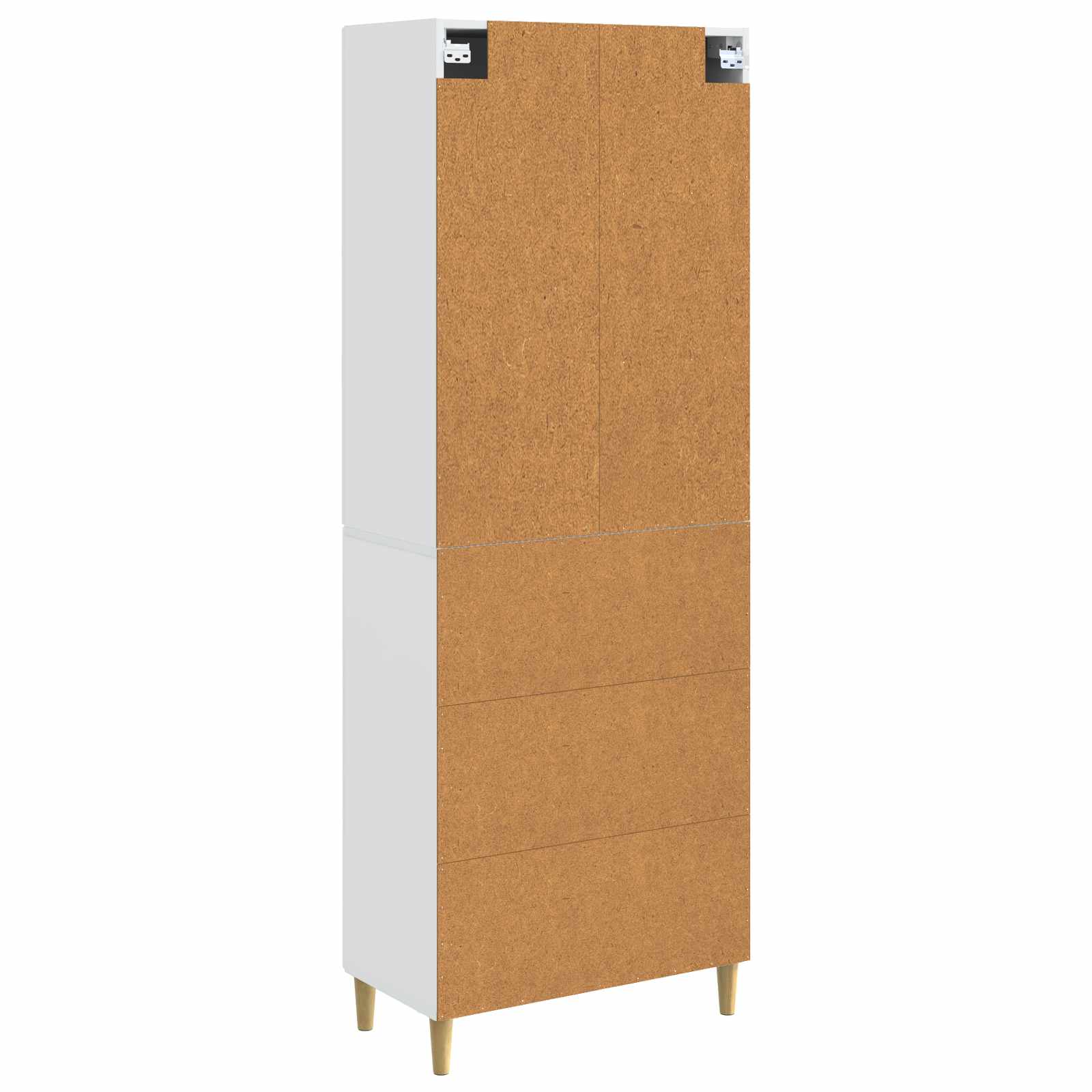 Spintelė 2 pcs Itin blizgi balta 66 x 34,5 x 90 cm