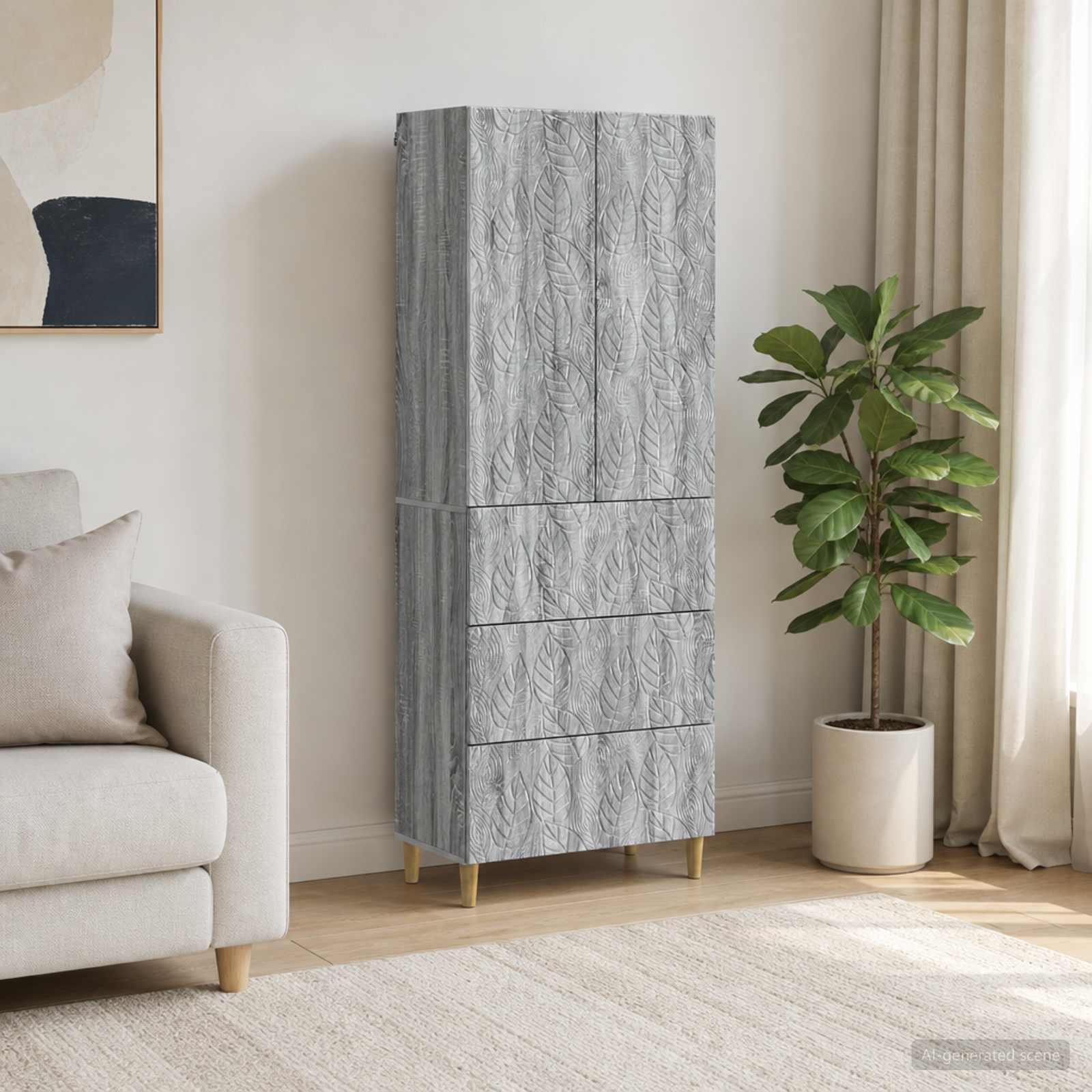 Spintelė 2 pcs Pilka Sonoma 66 x 34,5 x 90 cm Apdirbta mediena