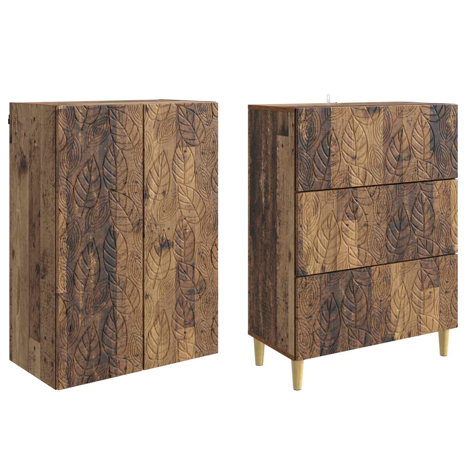 Spintelė 2 pcs Sendintos medienos 66 x 34,5 x 90 cm