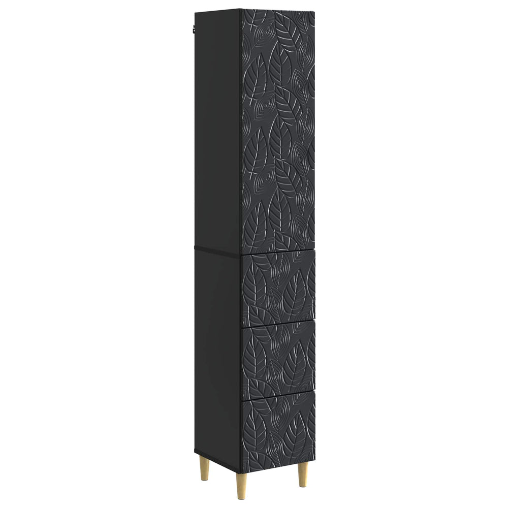 Spintelė 2 pcs Juoda 33 x 34,5 x 90 cm Apdirbta mediena