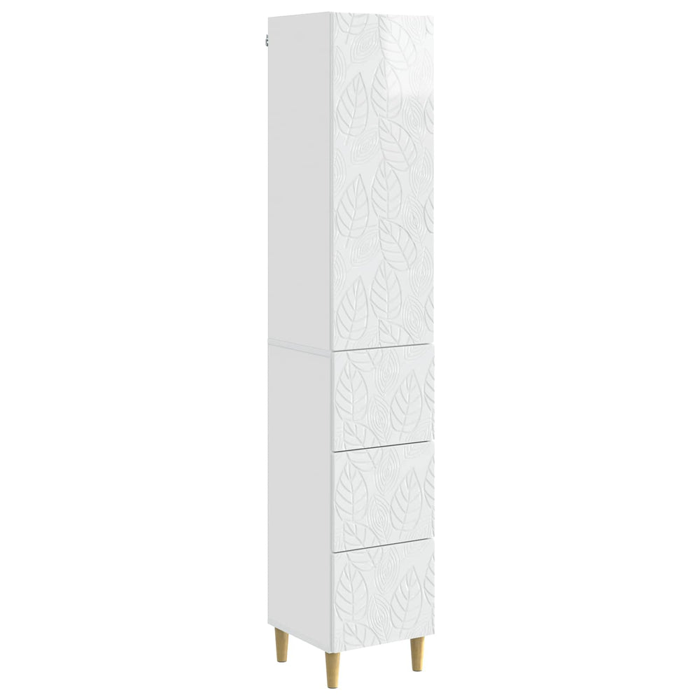 Spintelė 2 pcs Itin blizgi balta 33 x 34,5 x 90 cm