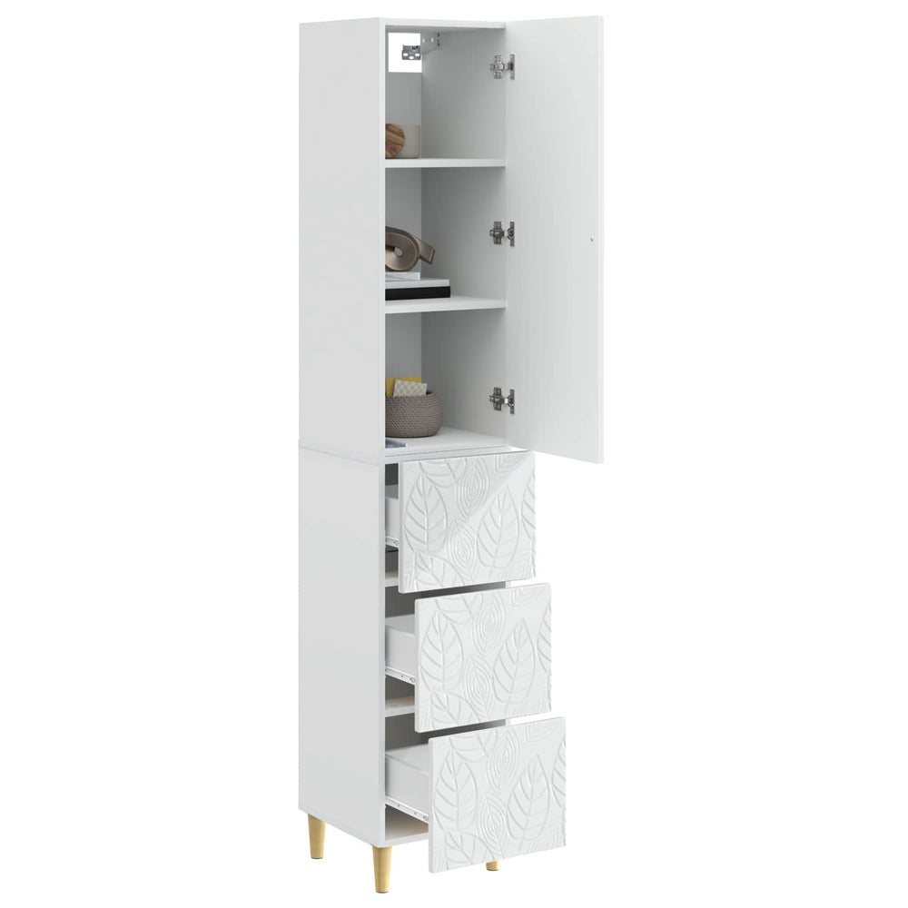 Spintelė 2 pcs Itin blizgi balta 33 x 34,5 x 90 cm