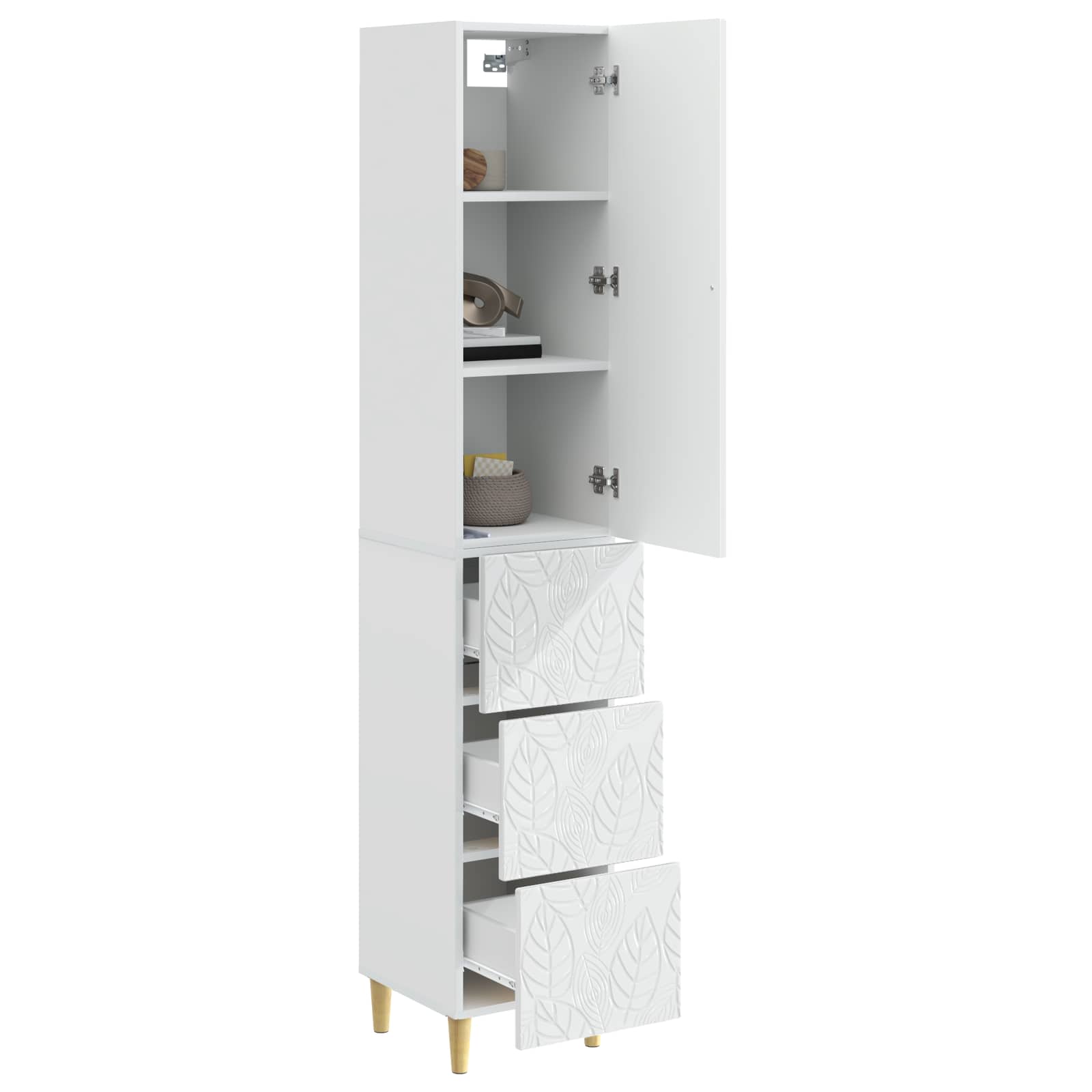 Spintelė 2 pcs Itin blizgi balta 33 x 34,5 x 90 cm