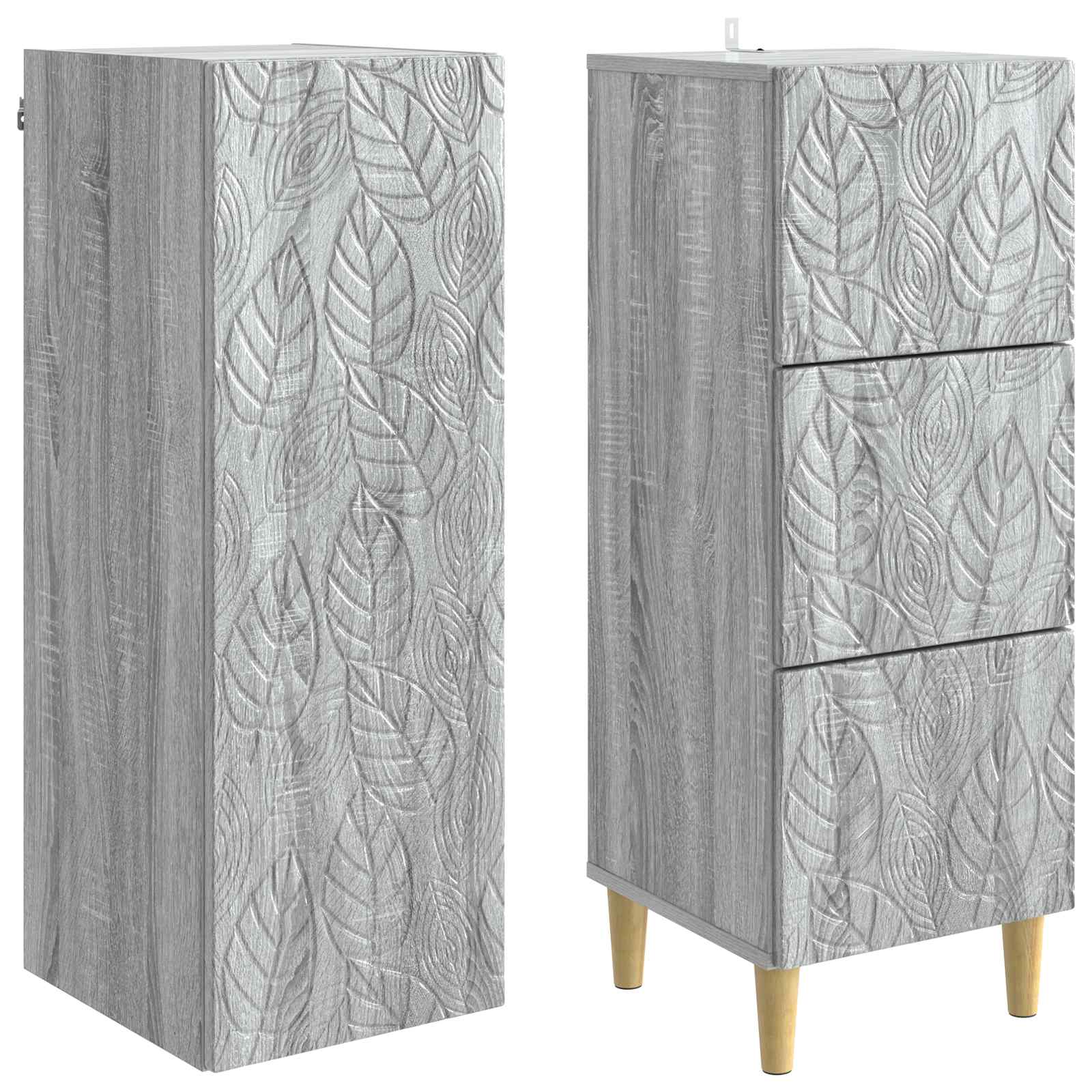 Spintelė 2 pcs Pilka Sonoma 33 x 34,5 x 90 cm Apdirbta mediena