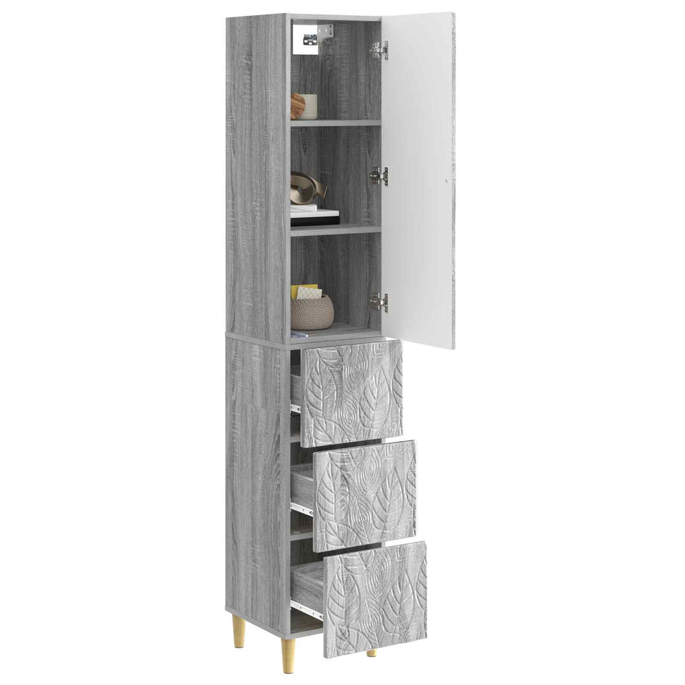 Spintelė 2 pcs Pilka Sonoma 33 x 34,5 x 90 cm Apdirbta mediena
