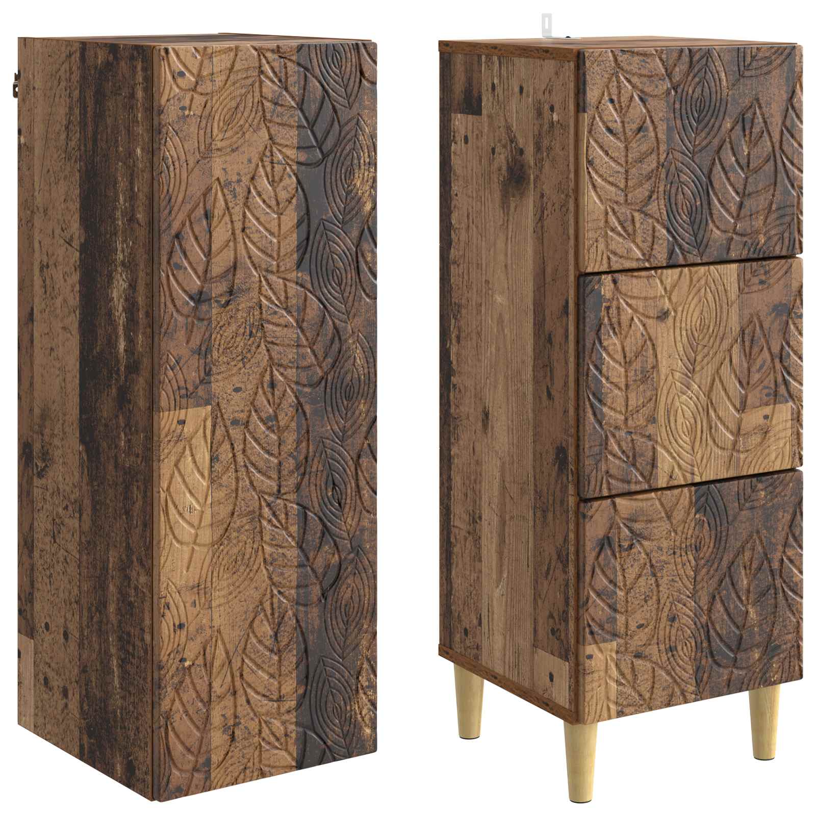 Spintelė 2 pcs Sendintos medienos 33 x 34,5 x 90 cm