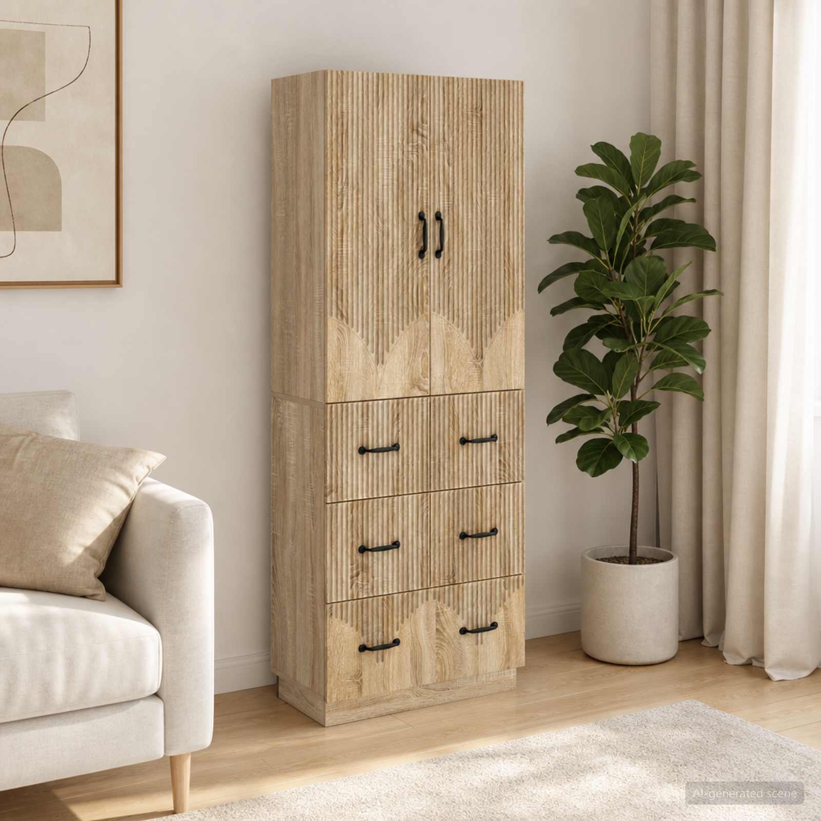 Spintelė 2 pcs Sonoma ąžuolas 66 x 34,5 x 87 cm