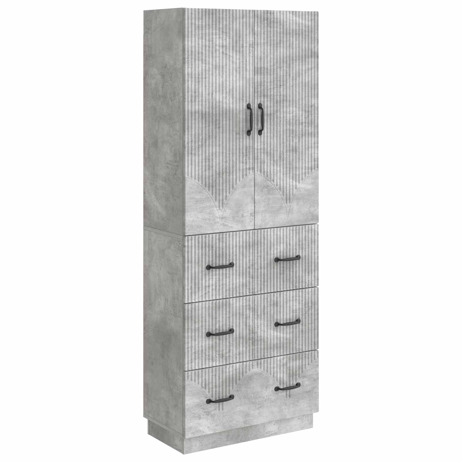 Spintelė 2 pcs Betono pilka 66 x 34,5 x 87 cm Apdirbta mediena
