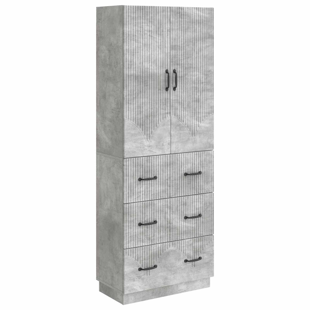 Spintelė 2 pcs Betono pilka 66 x 34,5 x 87 cm Apdirbta mediena