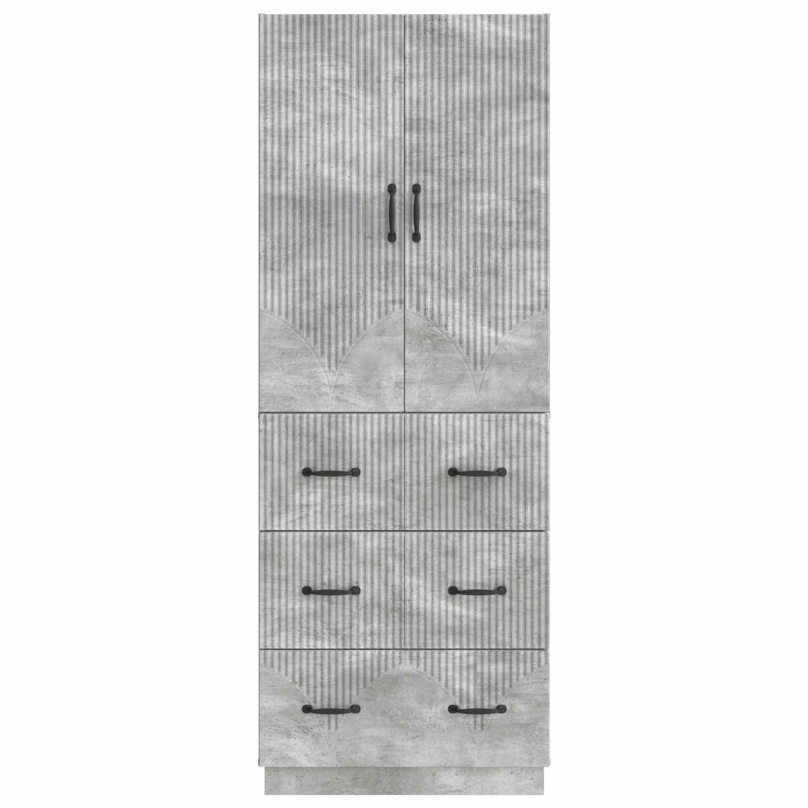 Spintelė 2 pcs Betono pilka 66 x 34,5 x 87 cm Apdirbta mediena